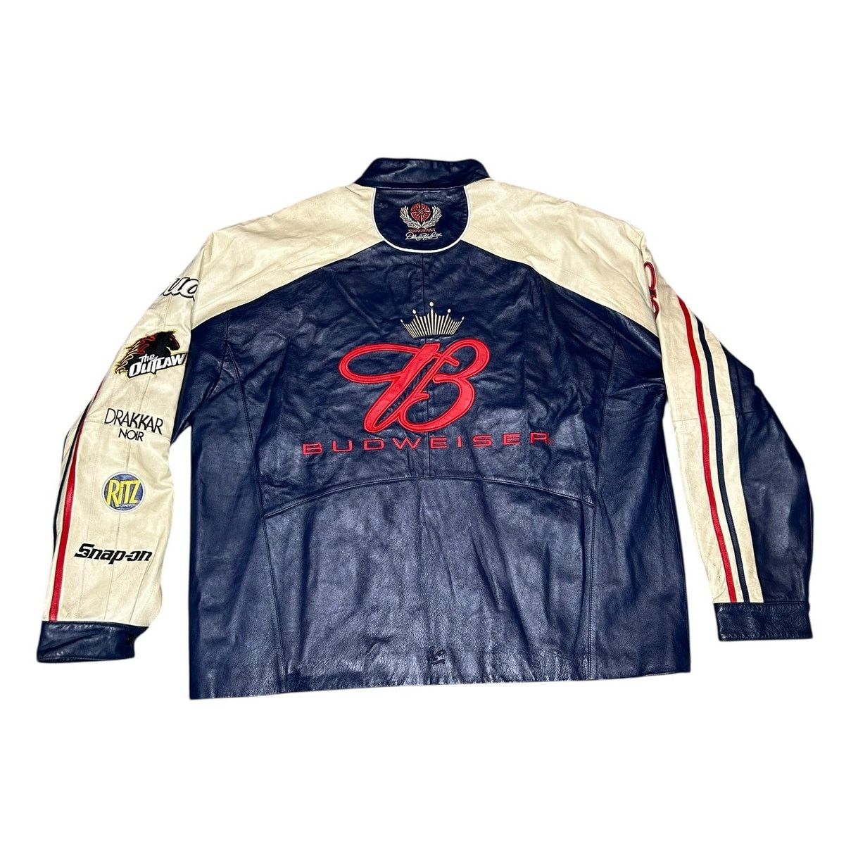 Chase Authentics × NASCAR × Vintage Vintage Nascar Dale Earnhardt Budweiser Leather Jacket Size US XL / EU 56 / 4 - 2 Thumbnail