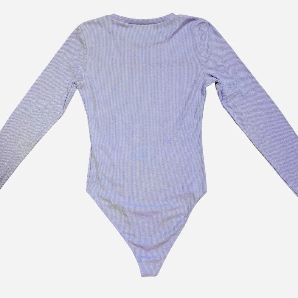 Zara New Zara Lilac Crew Neck Long Sleeve Rib Bodysuit Size L Size L / US 10 / IT 46 - 2 Thumbnail
