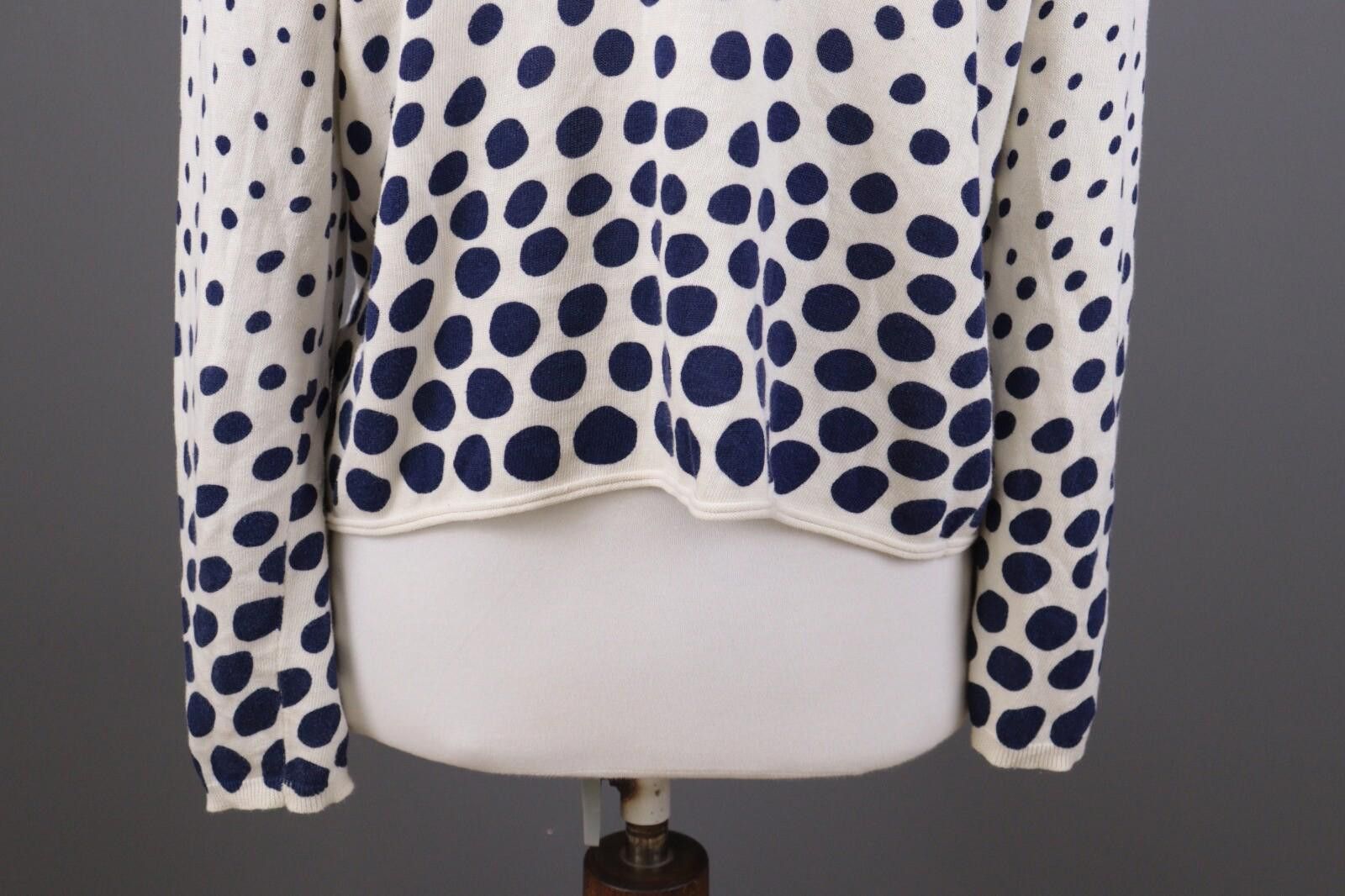 Designer Gudrun Sjoden White Polka Dot Knit Cardigan Sweater Size L Size L / US 10 / IT 46 - 10 Thumbnail