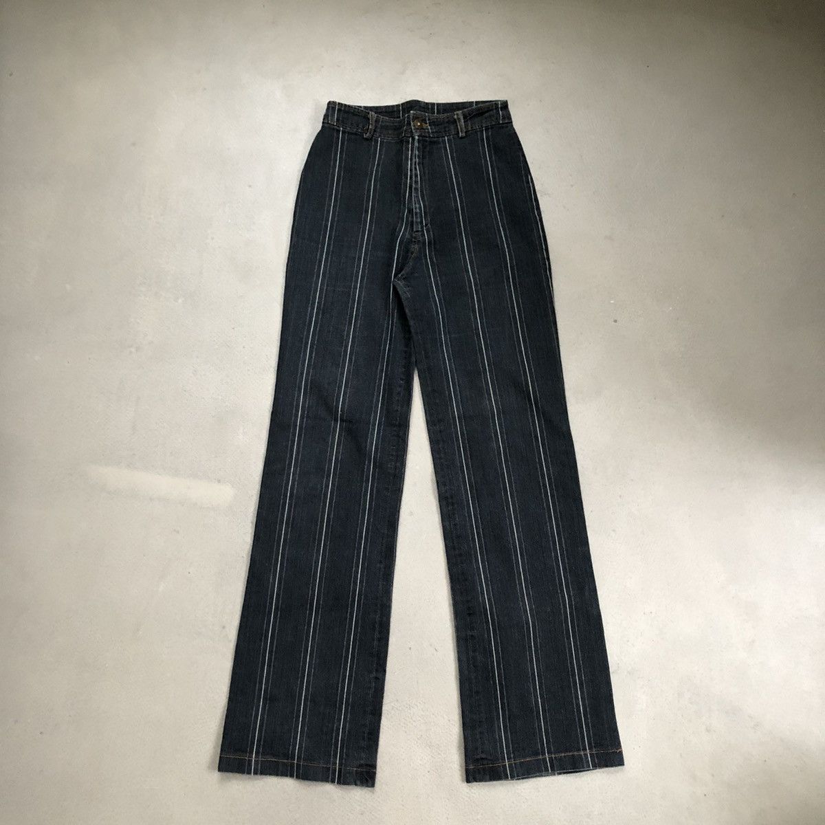 Striped high waist jeans