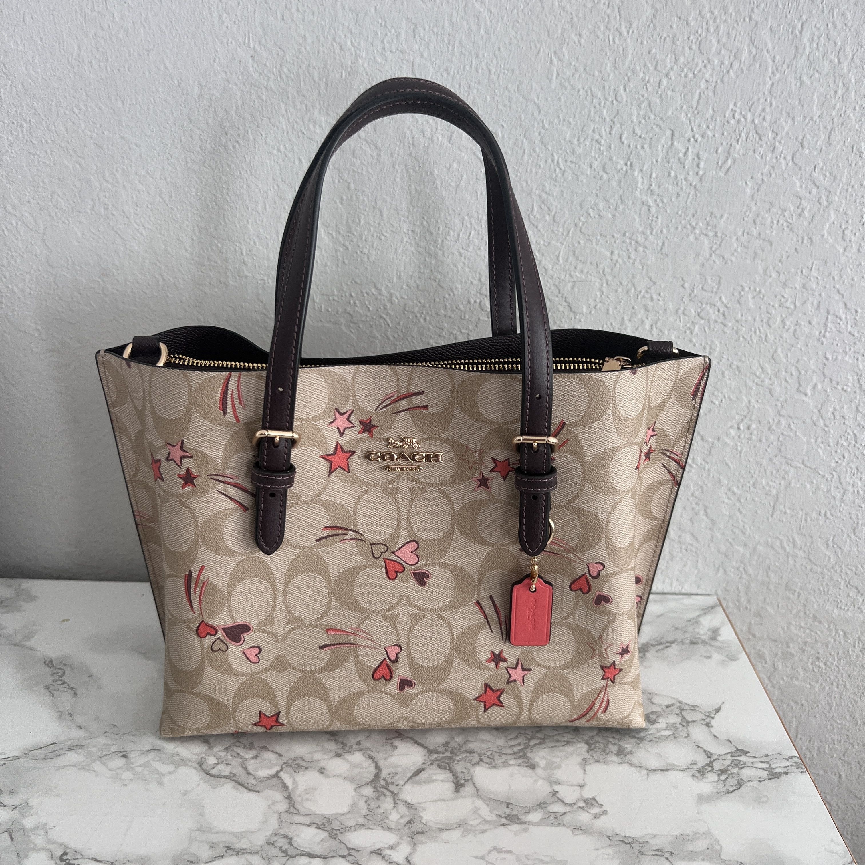 Coach Mollie Tote 25 With popular Strawberry Print