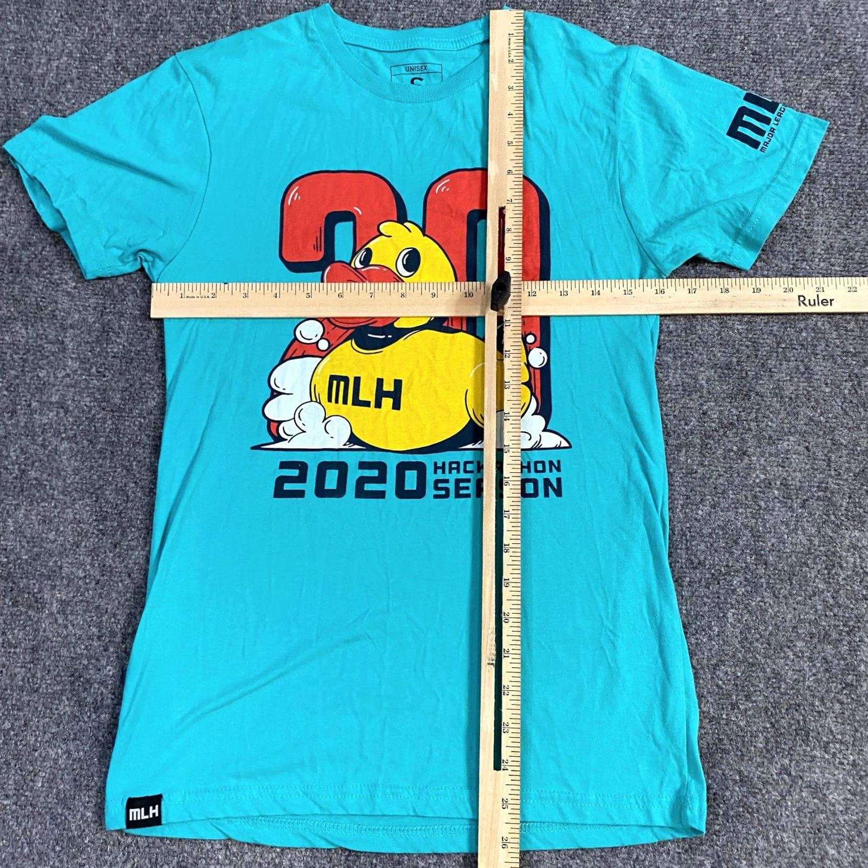 Vintage Rubber Duck MLH Major League Hackathon T-shirt S Blue Unisex Adults 2020 Official Teal Short Sleeve Mens Womens Girls Boys Size US S / EU 44-46 / 1 - 4 Thumbnail