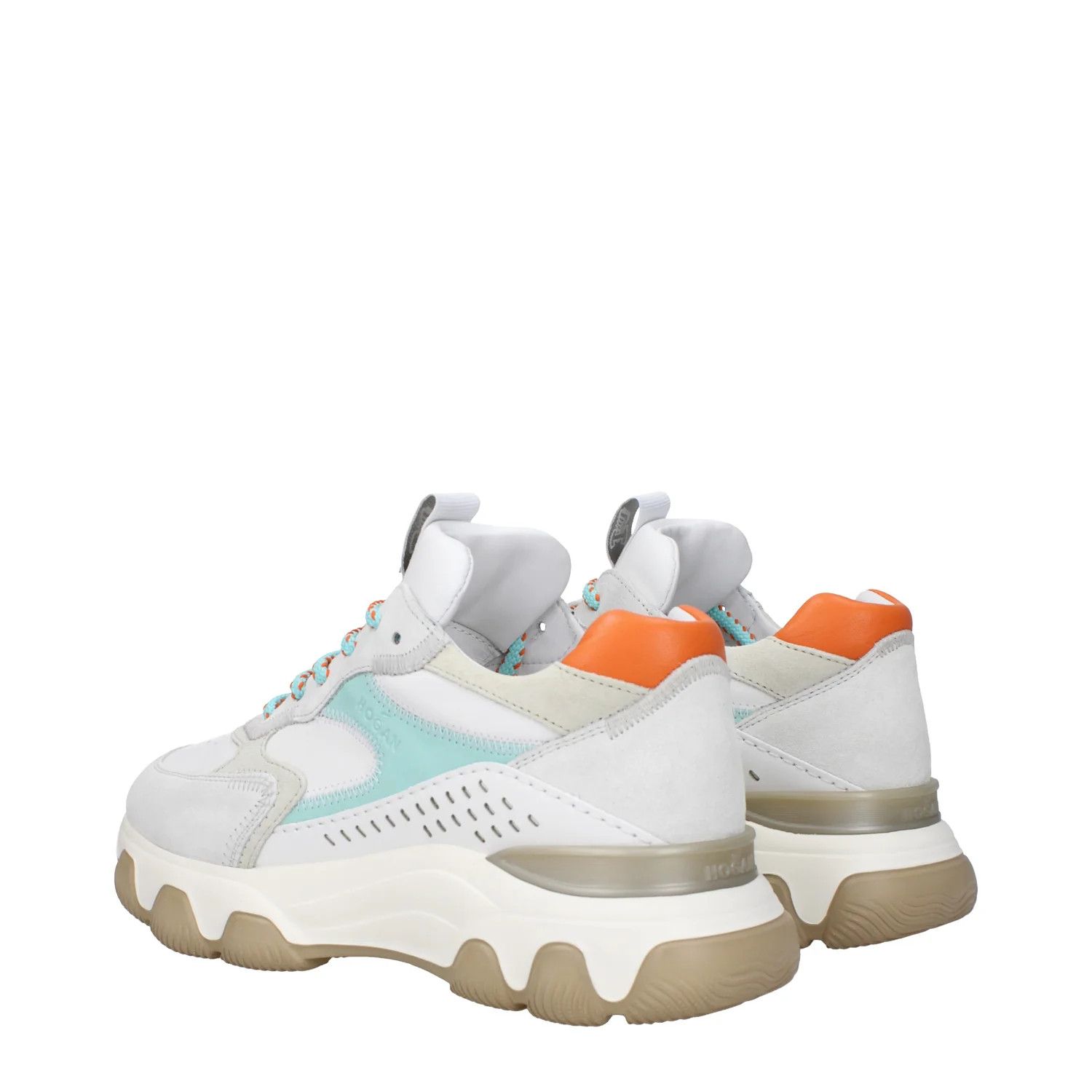 Hogan ob1o1e1124 Leather Sneakers in White/Teal Size US 10 / IT 40 - 4 Thumbnail