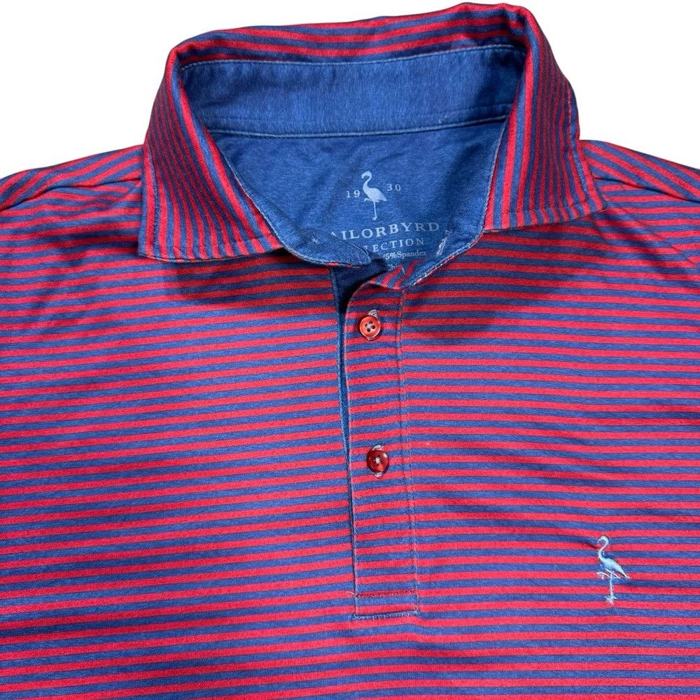 Tailorbyrd TailorByrd Striped Red Blue Performance Polo Shirt Size M Size US M / EU 48-50 / 2 - 3 Thumbnail