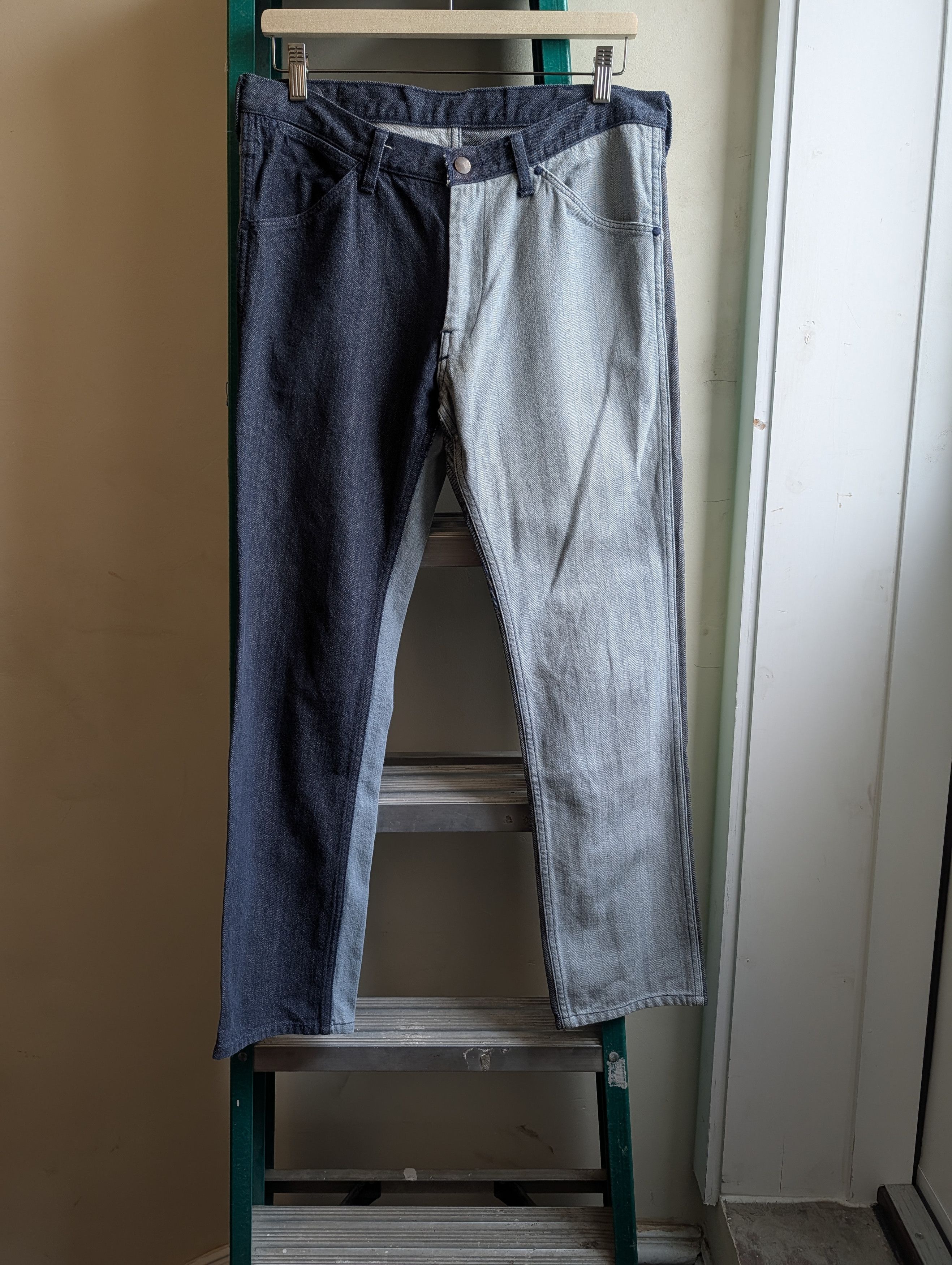 Number (N)ine Hybrid Mixed Panel Jeans Size US 34 / EU 50 - 2 Thumbnail