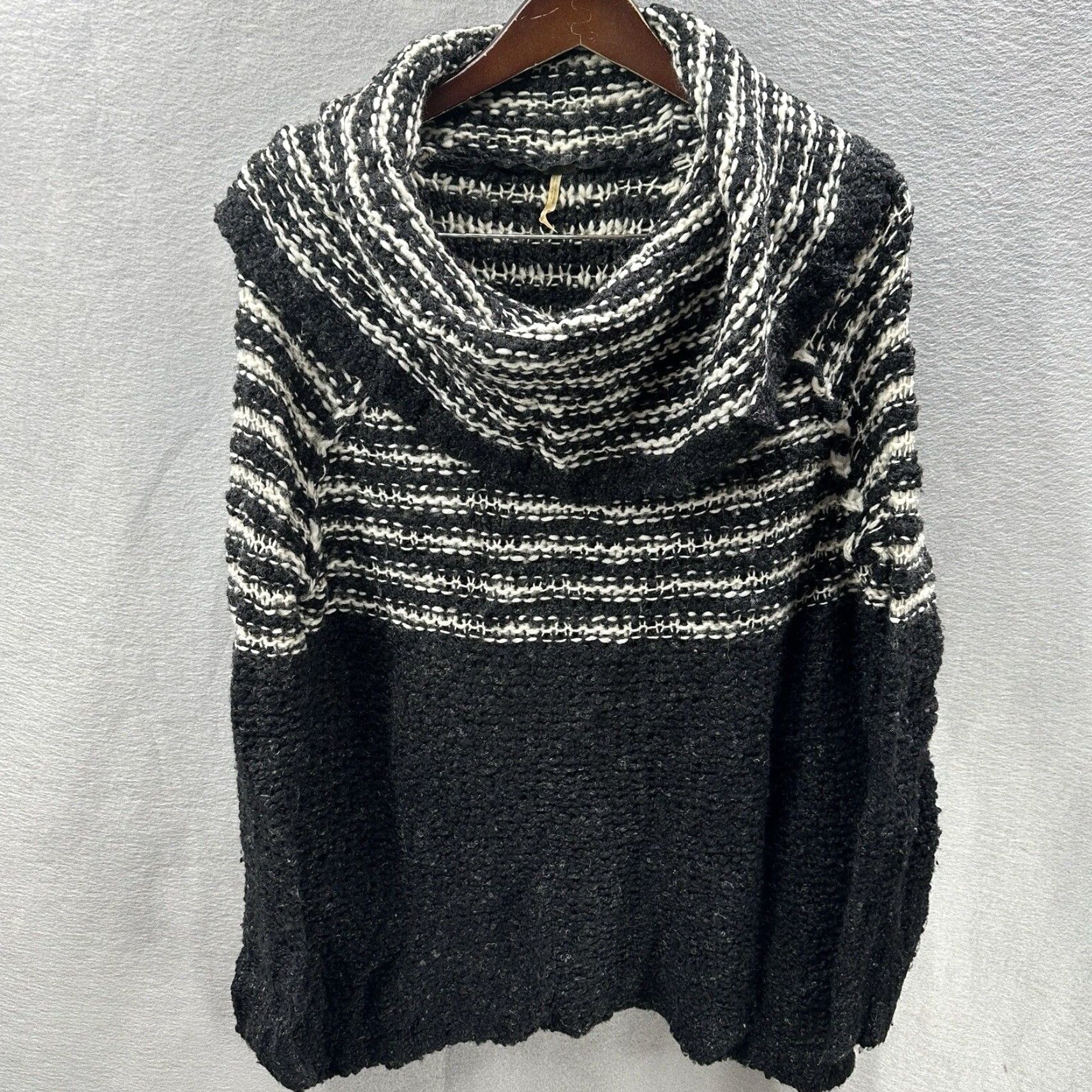 Free People VINTAGE Free People Sweater Women XS Wool Blend Cowl Neck Striped Boho 90s Mens? Size XS / US 0-2 / IT 36-38 - 2 Thumbnail