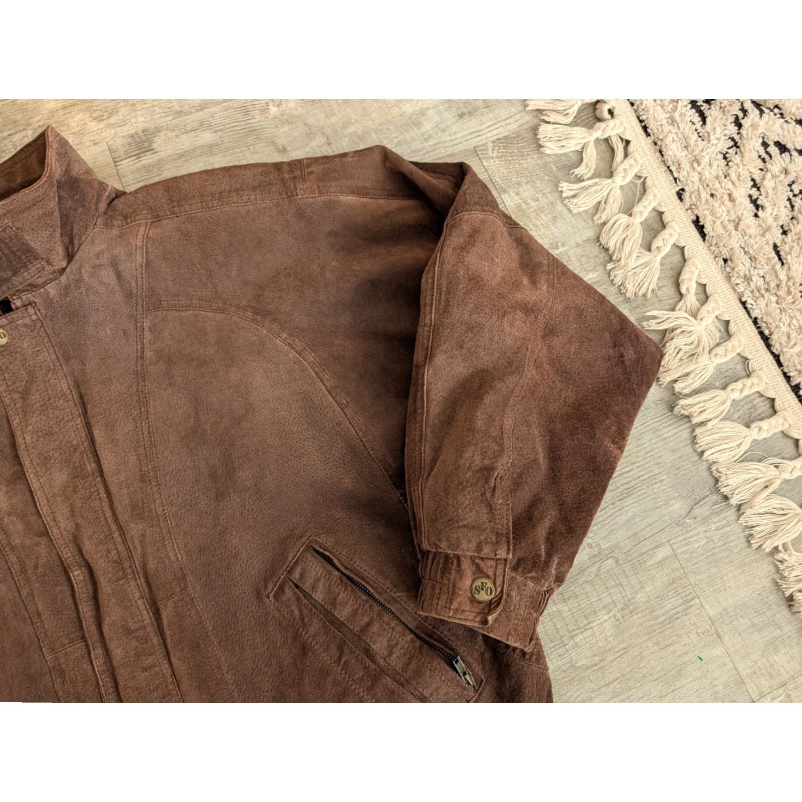 Vintage VINTAGE Flight Bomber Jacket Mens 2XL Brown Suede Leather Pockets Seasonal Fall Winter 80s 90s Classic Jacket Size US XXL / EU 58 / 5 - 3 Thumbnail