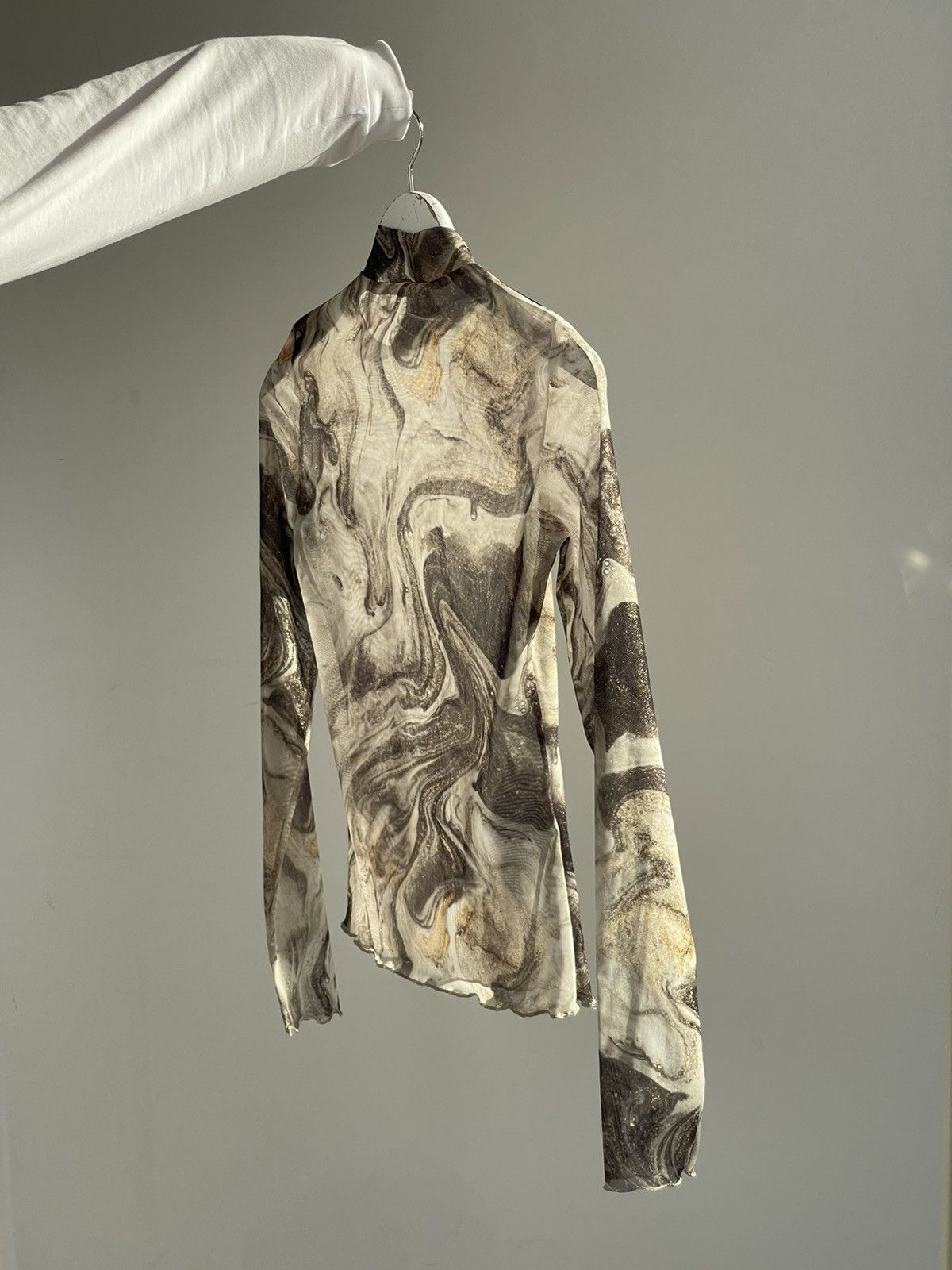 Hysteric Glamour × Japanese Brand Mesh Y2K Long Sleeve Cropped Top Jean Paul Gaultier Style Size M / US 6-8 / IT 42-44 - 12 Thumbnail