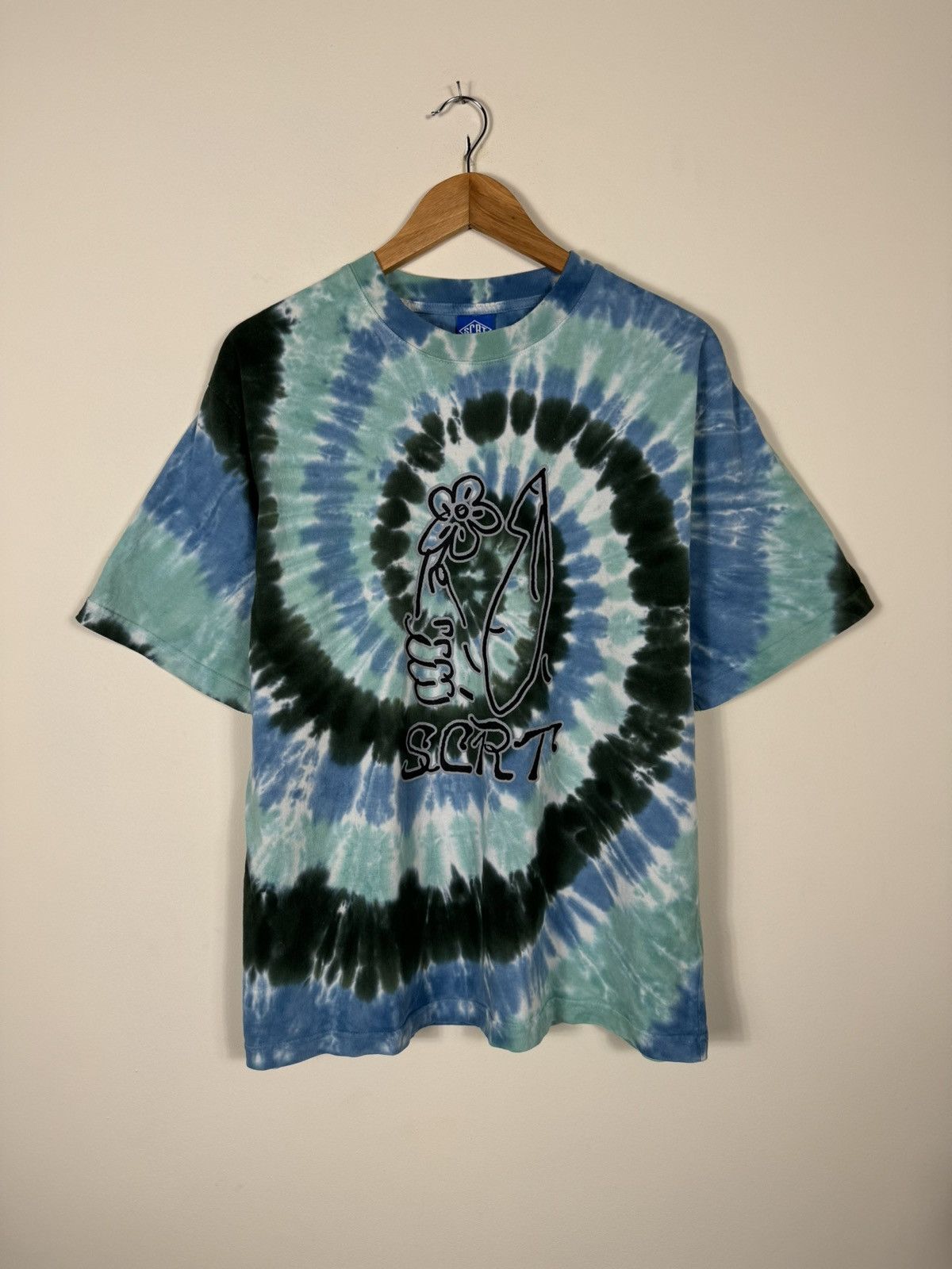 SCRT SCRT Tie Dye Printed Logo Oversized T Shirt Size US M / EU 48-50 / 2 - 1 Thumbnail