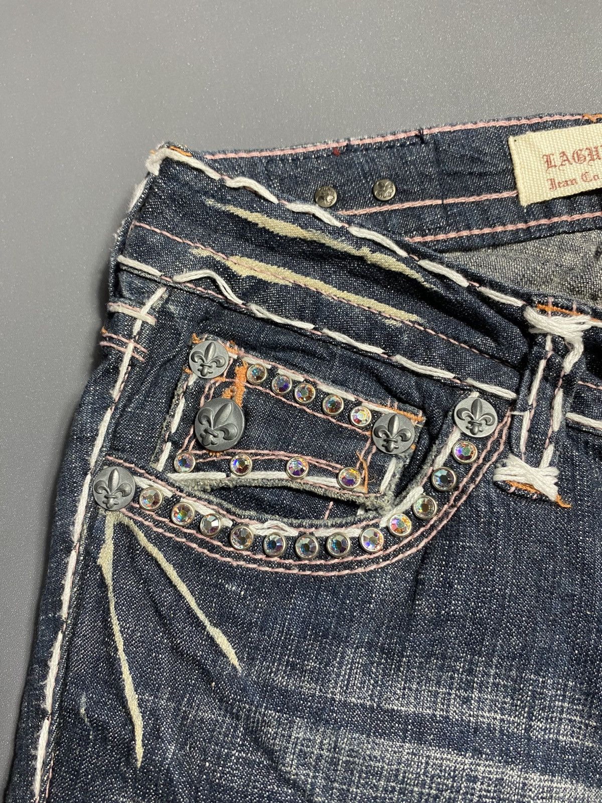 Vintage VTG Y2K 2000s Laguna Beach Jean Co Low Waist USA Made Jeans Size 25" / US 0 / IT 36 - 9 Thumbnail
