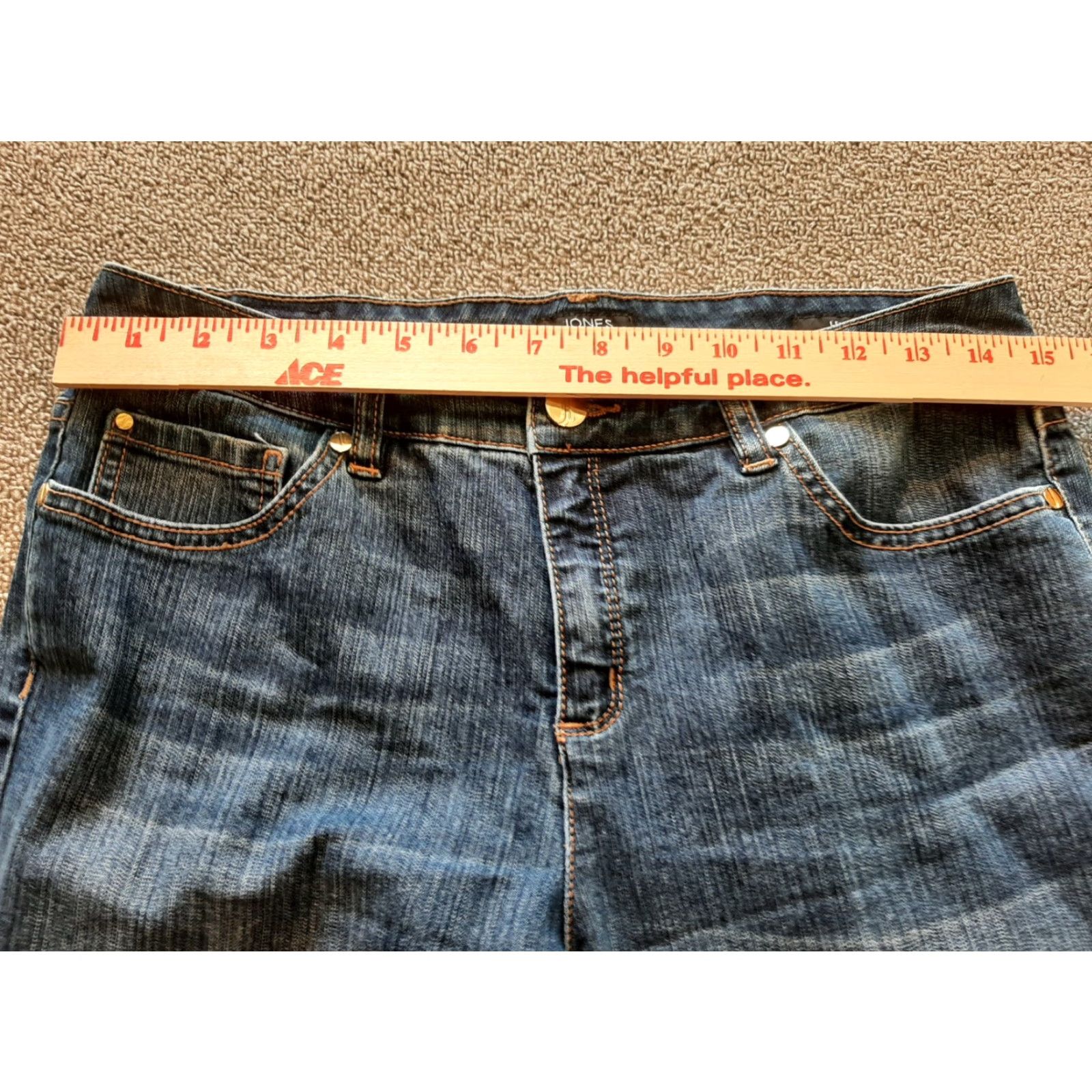Jones New York Jones New York Blue Petites Women 8P Lexington Ankle High Definition capris Capris Jeans Slim Fit 5-Pocket Denim Casual Womens Size ONE SIZE - 3 Thumbnail