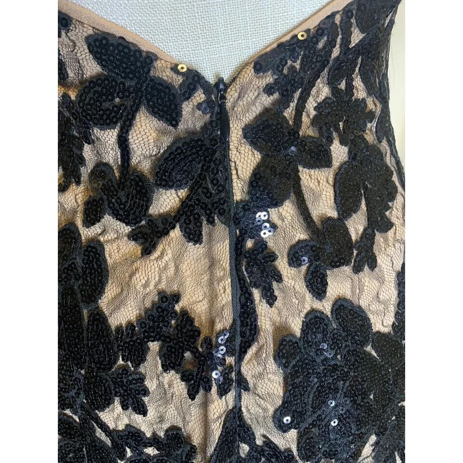 Dress the Population Dress the Population Abbie Black Sequin Lace Mini Dress L Size L / US 10 / IT 46 - 5 Thumbnail