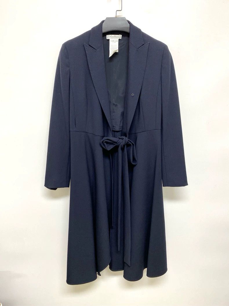 Max Mara Max Mara Dark blue strappy trench coat Size M / US 6-8 / IT 42-44 - 1 Thumbnail