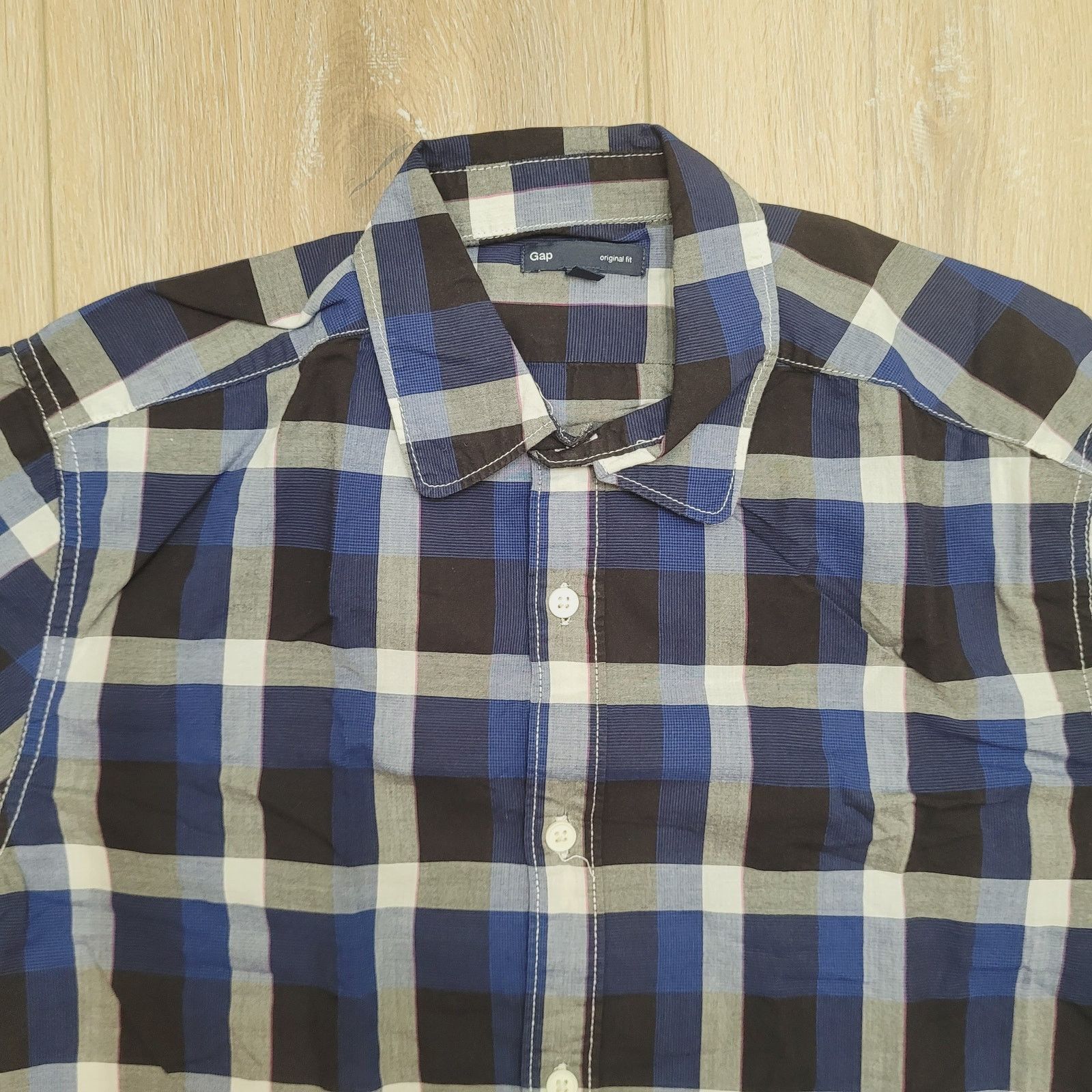 Gap Gap Shirt Small Plaid Button Up Original Fit Blue Black Gray Size US S / EU 44-46 / 1 - 2 Thumbnail
