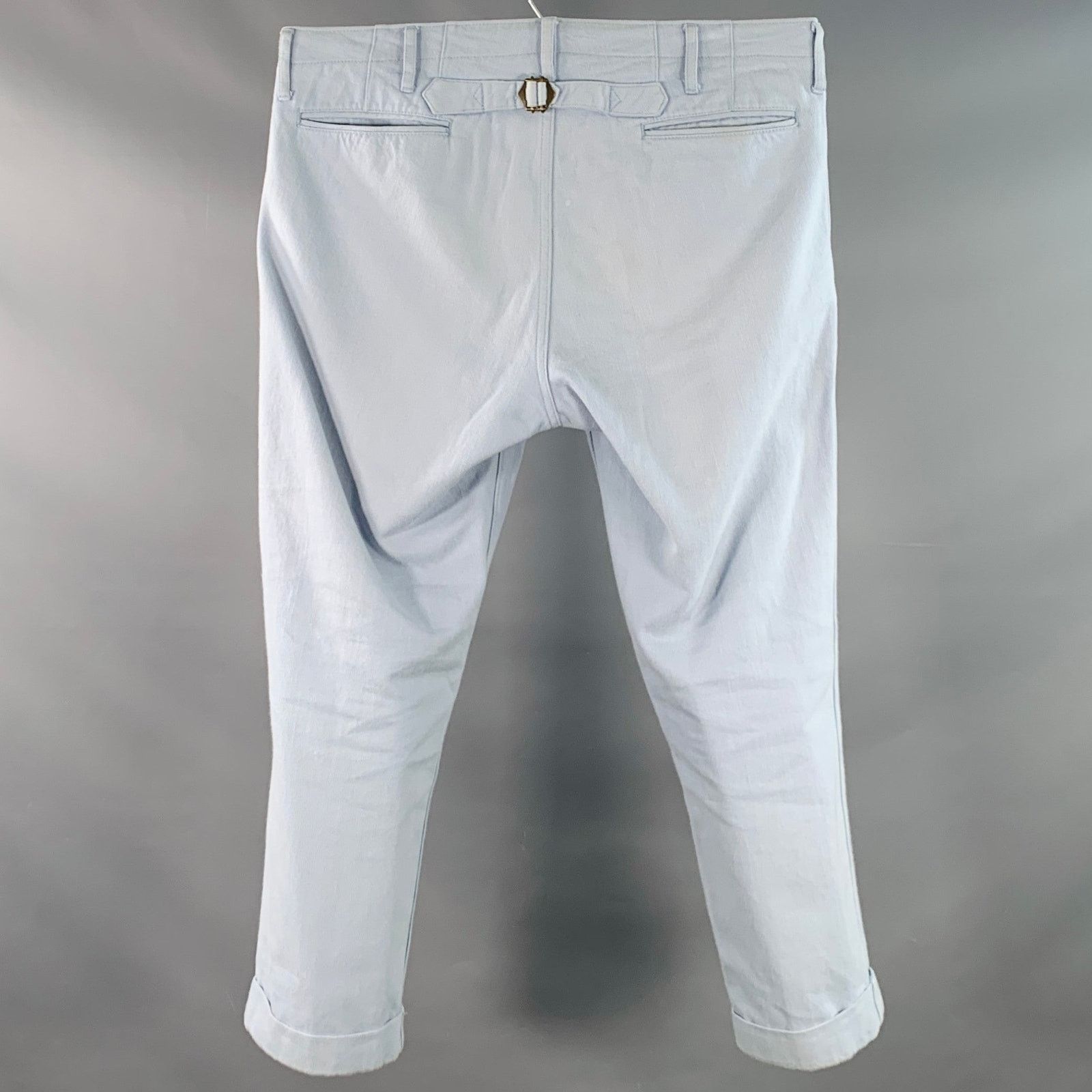 Visvim Size M Blue Twill Cotton Straight Back Cinch Casual Pants Size US 33 - 2 Thumbnail