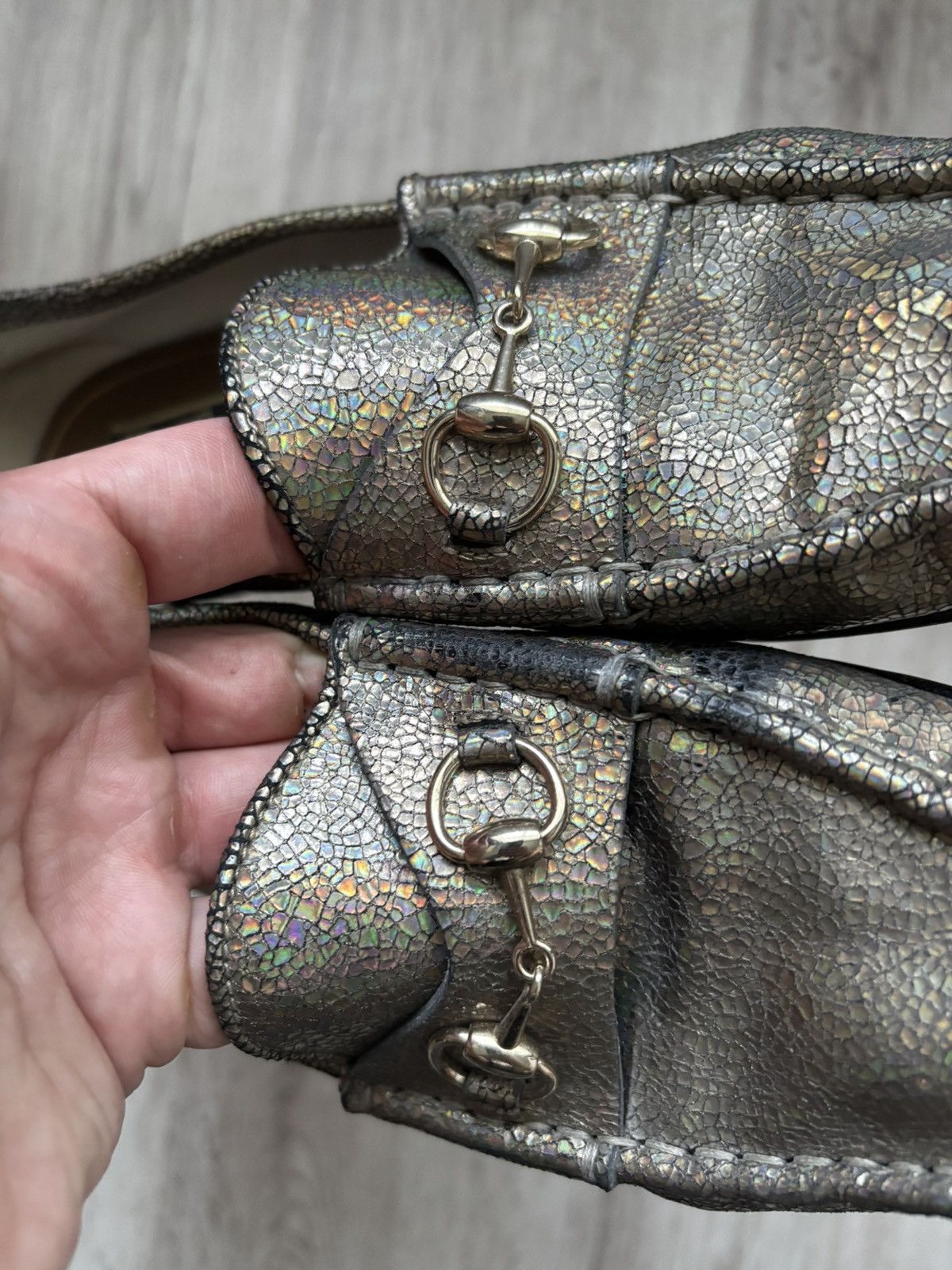 Gucci Gucci Multicolor Foil Leather Horsebit Loafers Women EU 39 Size US 8 / IT 38 - 4 Thumbnail