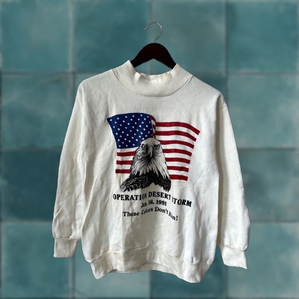 Vintage VINTAGE Fun Stuff Desert Storm 1991 Crewneck Sweatshirt Men L USA Made White 90s Graphic Print NOS NWOT Pullover Crew Neck Sweatshirt Size US L / EU 52-54 / 3 - 1 Thumbnail