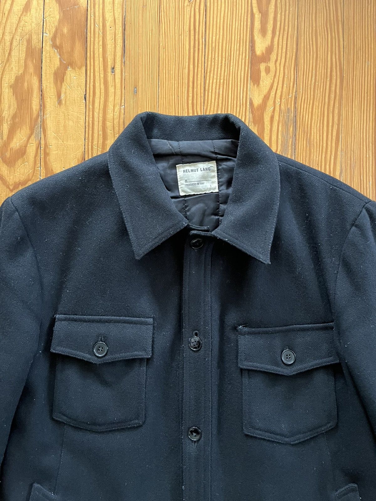 Helmut Lang Archive 1997 Helmut Lang Wool Coat Jacket Black GRAIL Size US L / EU 52-54 / 3 - 4 Thumbnail
