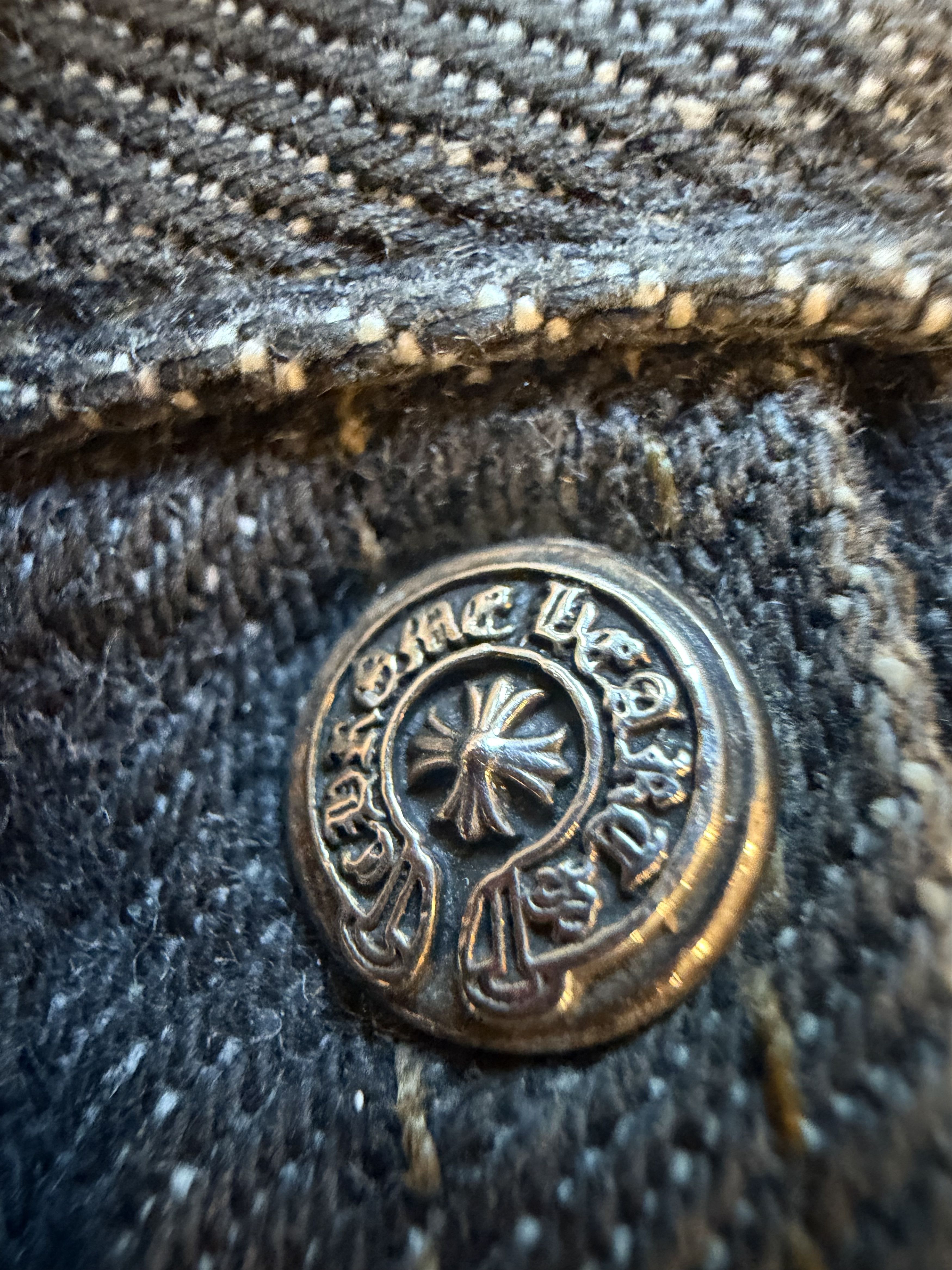 Chrome Hearts RARE!!! CHROME HEARTS LEVI'S BLACK DENIM "GOLD CROSSES" Size US 33 - 21 Thumbnail