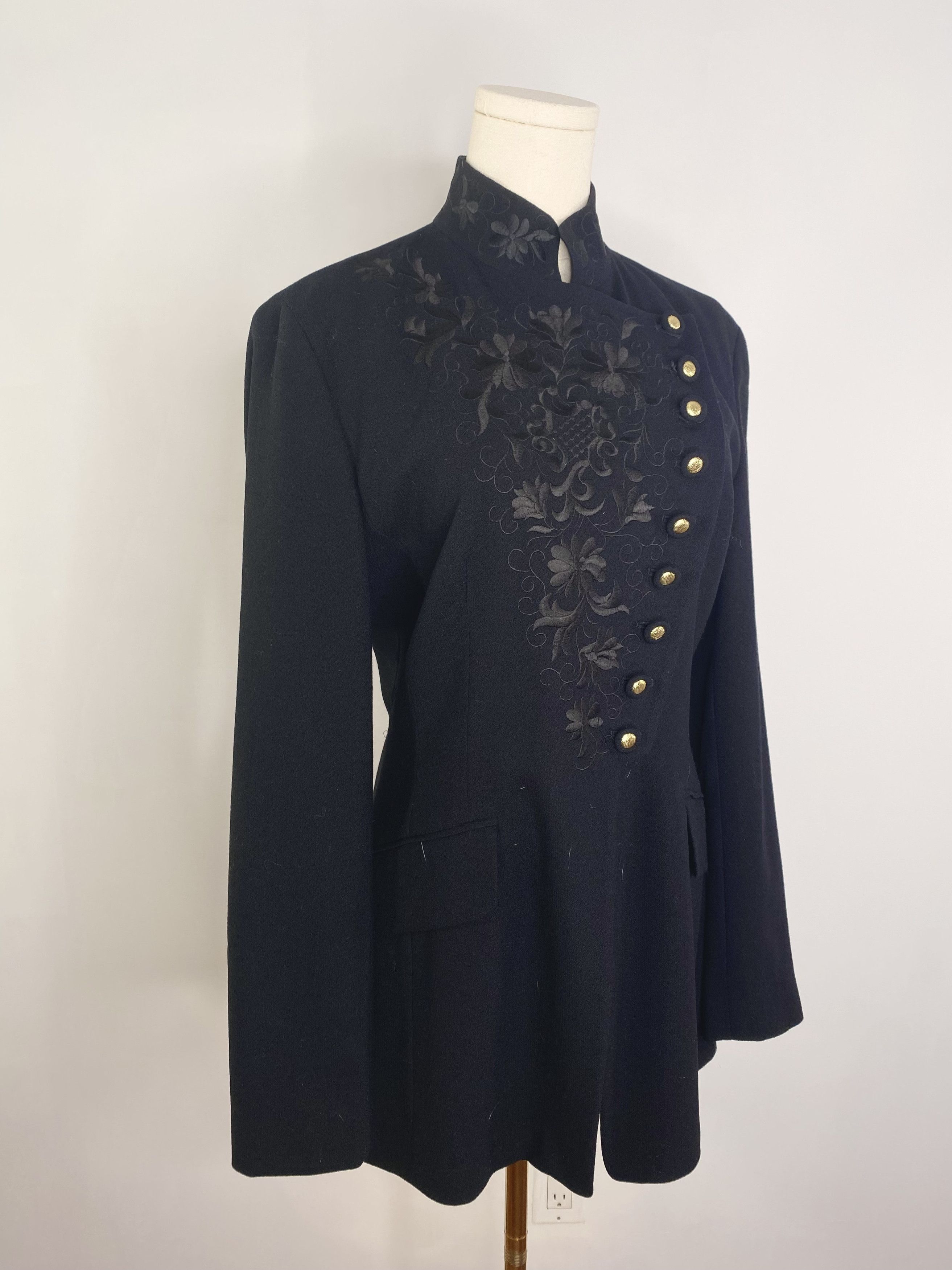 Designer Black & Gold Military Tailor Jacket - Jessica Size L / US 10 / IT 46 - 9 Thumbnail