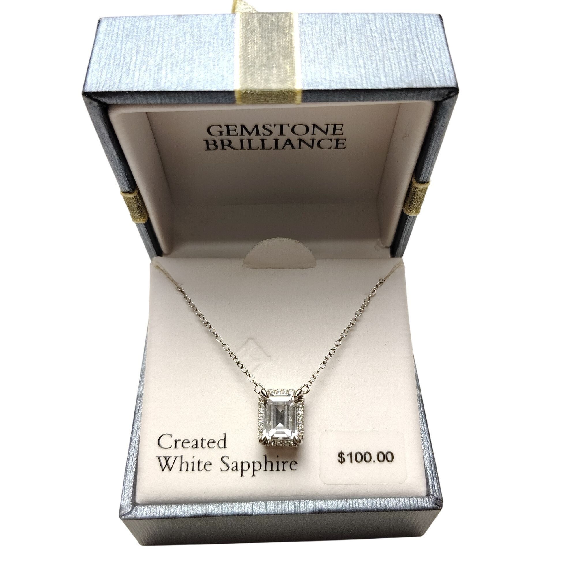 Other Gemstone Brilliance Created White Sapphire Sterling Silver P Size ONE SIZE - 2 Thumbnail