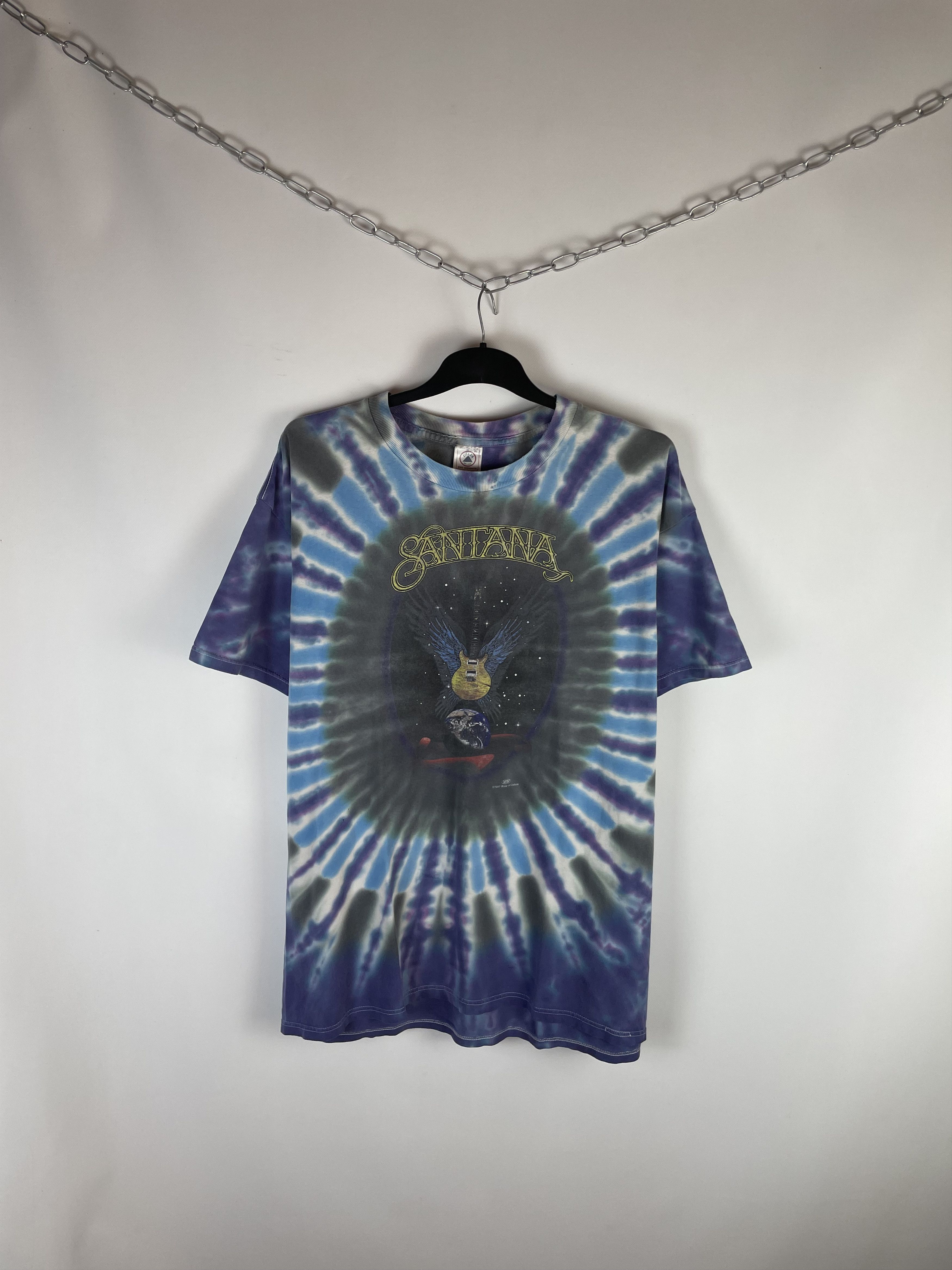 Band Tees Vintage 1997 Santana ‘Winged Guitar’ Tie Dye Promo T Shirt Size US XL / EU 56 / 4 - 1 Thumbnail