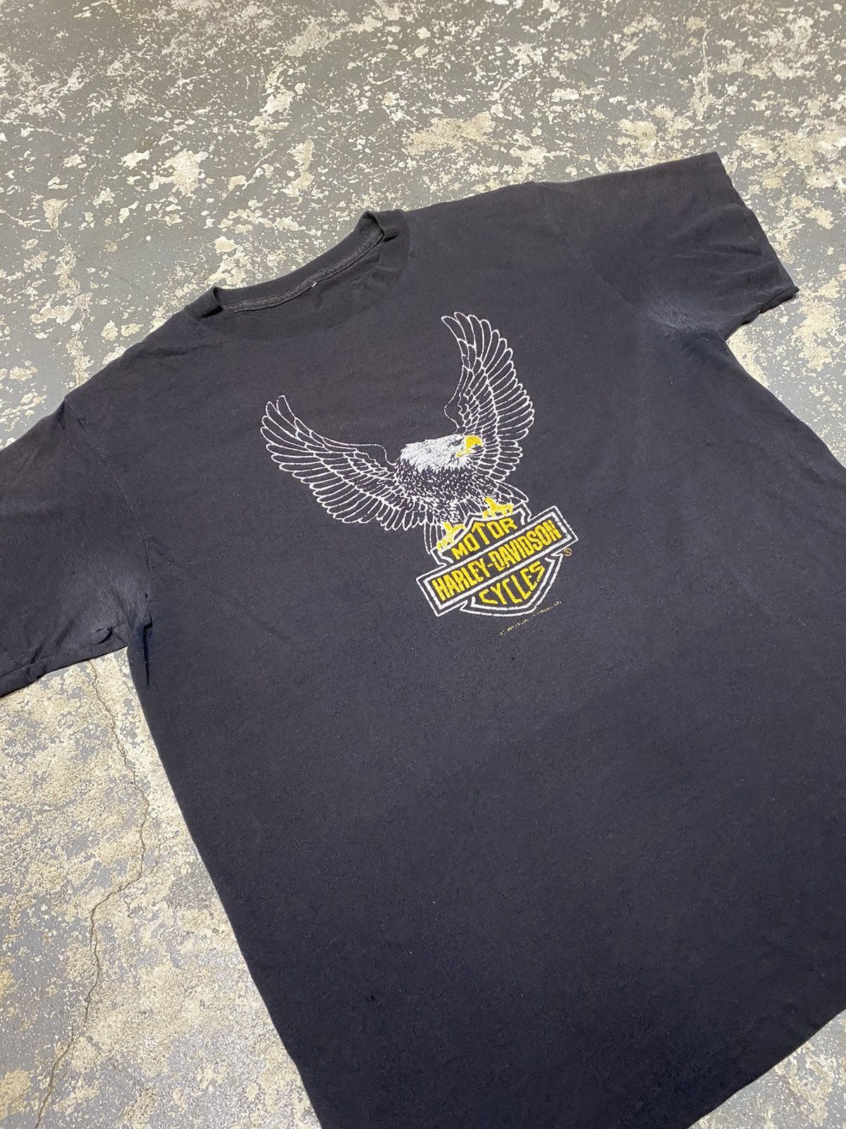 Harley Davidson × Vintage Vintage Harley Davidson Eagle 70s/80s Thin USA Tshirt Size US M / EU 48-50 / 2 - 20 Thumbnail