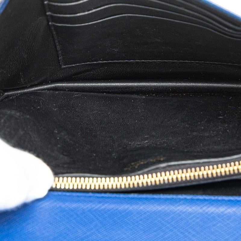 Prada Prada Chain Saffiano Leather Shoulder Bag Blue Size ONE SIZE - 4 Thumbnail
