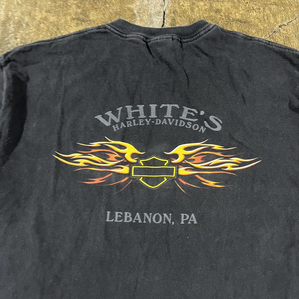 Harley Davidson × Vintage Crazy Vintage Harley Davidson Flame Biker Logo Tee Shirt Size US XL / EU 56 / 4 - 7 Thumbnail
