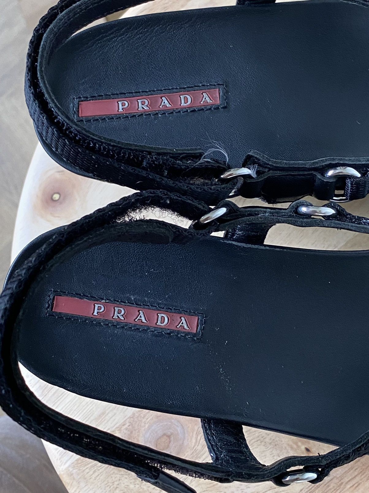 Prada × Vintage Prada Vintage Thong Flip Flops Sandals Wedges Platform Mesh Size US 9 / IT 39 - 6 Thumbnail