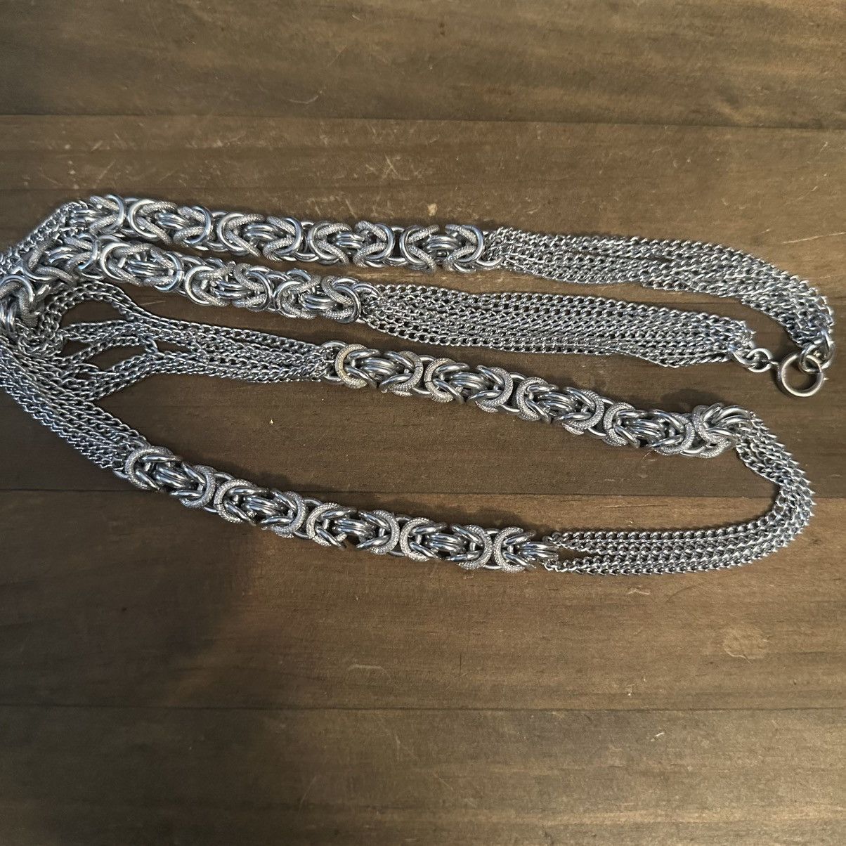 Vintage Vintage silver tone Byzantine and cable link chain necklace Size ONE SIZE - 2 Thumbnail
