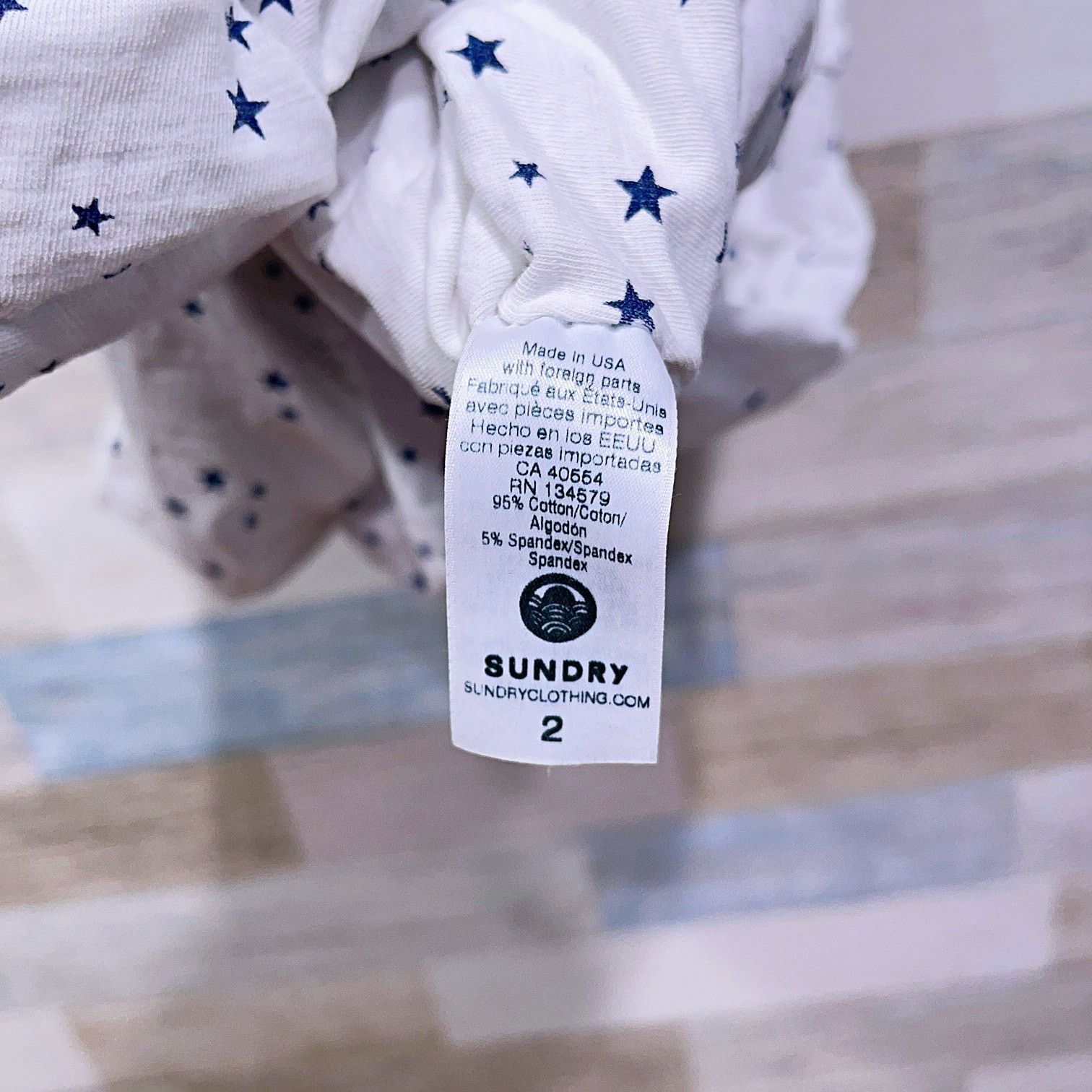 Other Sundry Ruched Blouson Tank Dress White Navy Blue Stars M 2 Size M / US 6-8 / IT 42-44 - 7 Thumbnail
