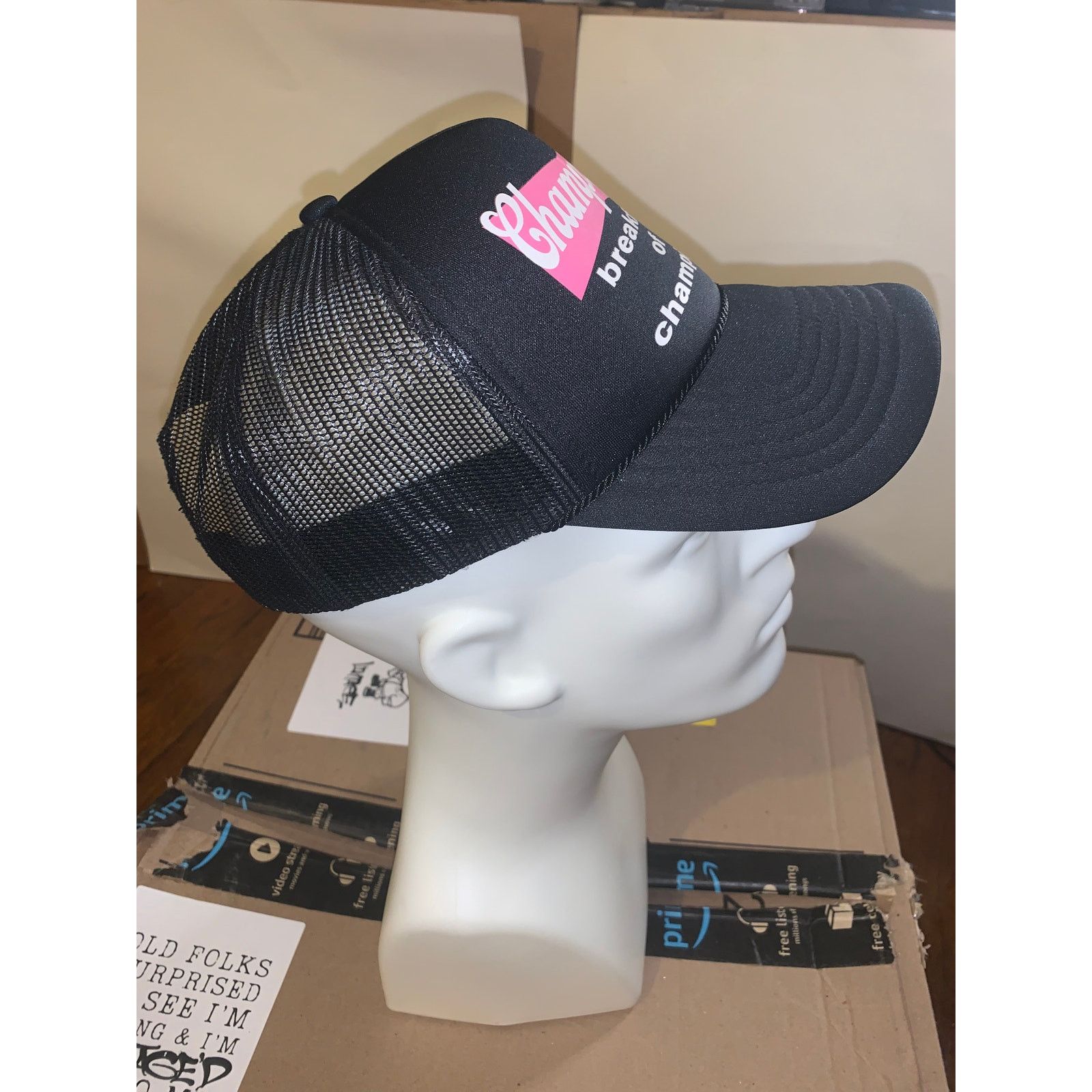Other Champagne Breakfast of Champions Trucker Hat Black Snapback Size ONE SIZE - 4 Thumbnail