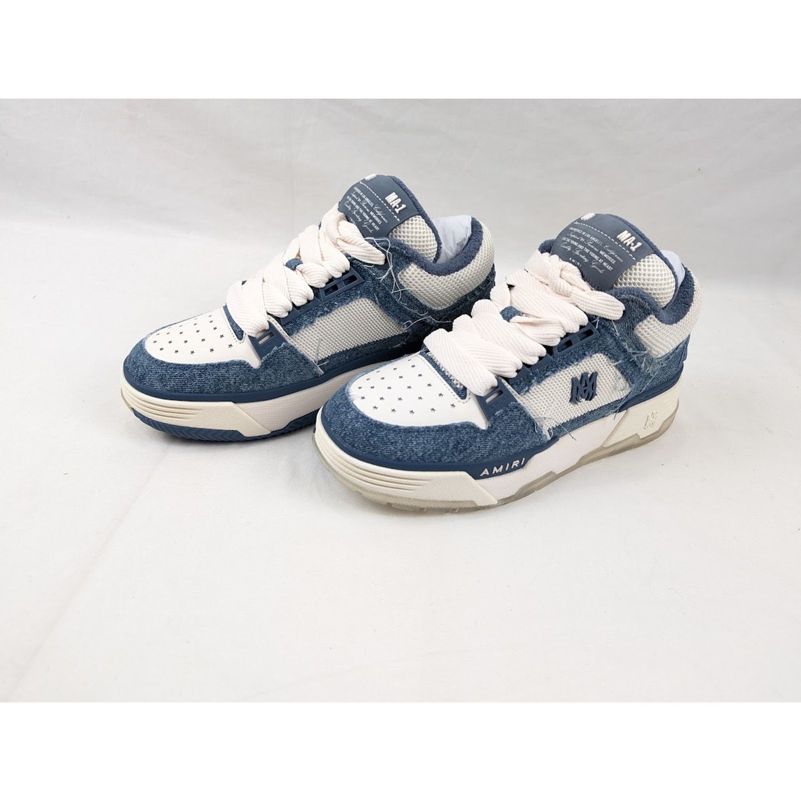 Amiri o1rshd1 Vintage Denim MA-1 Sneakers in Washed Indigo Size US 8 / EU 41 - 16 Thumbnail