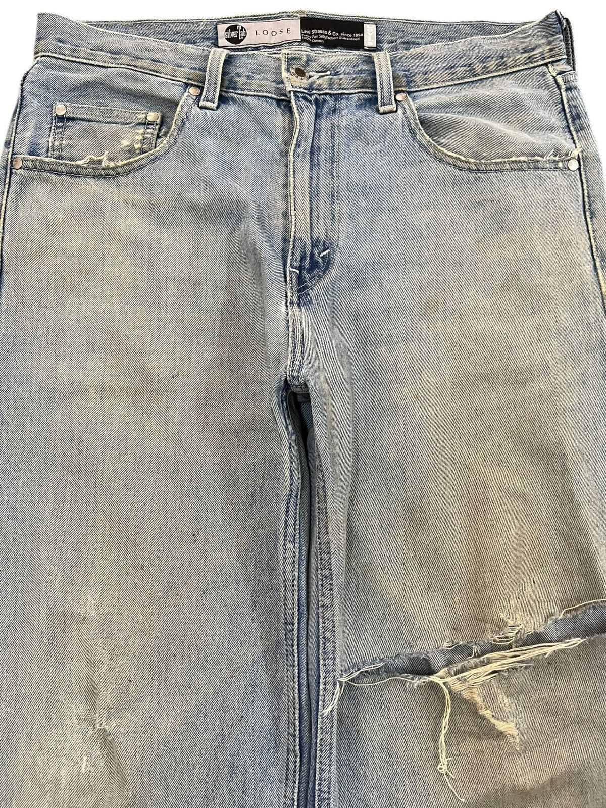 Levi's Levi’s Silvertab Baggy Loose Distressed Denim Size US 35 - 2 Thumbnail