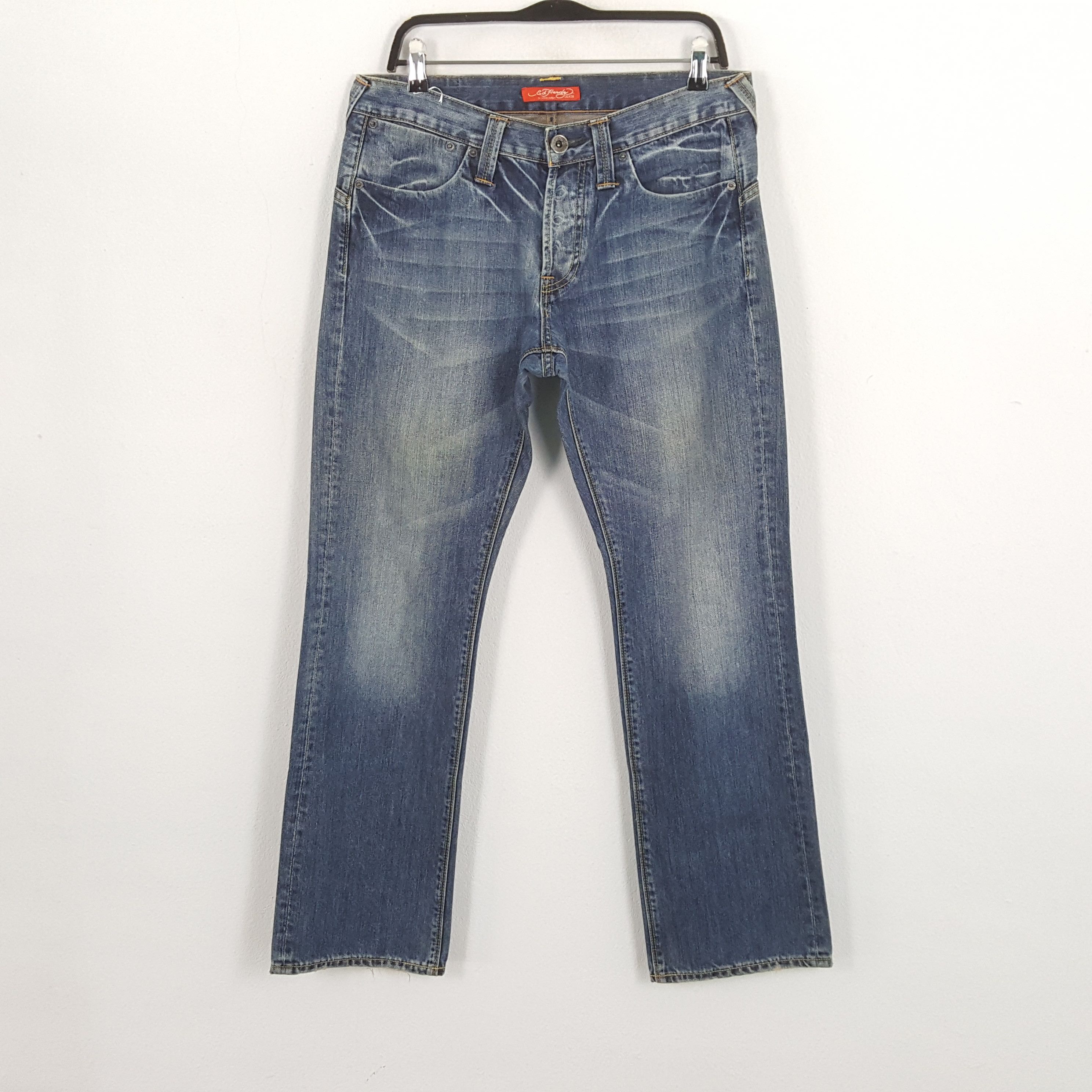 Christian Audigier × Ed Hardy × Vintage ED HARDY by Christian Audigier Rare Pocket Custom Art Jeans Size US 32 / EU 48 - 4 Thumbnail