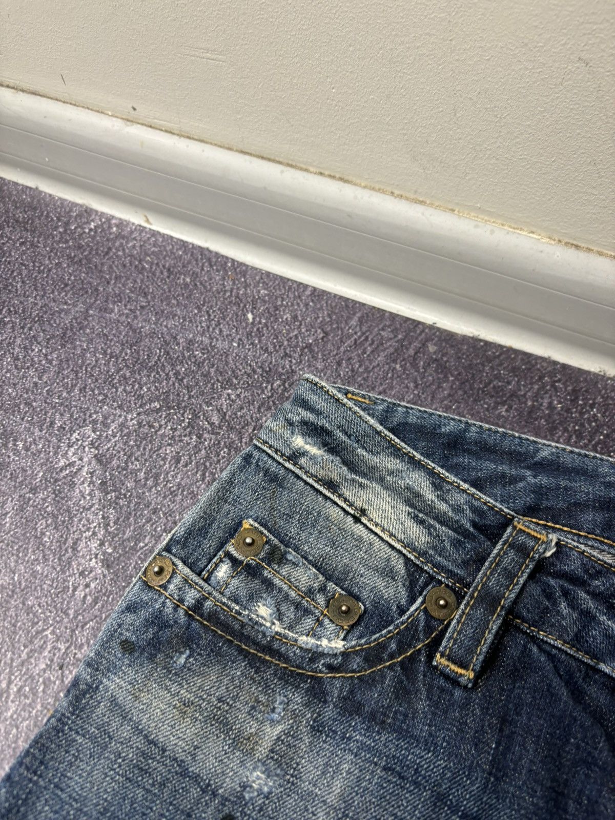 Dsquared2 Dsquared2 Women’s Faded Blue Painted Ripped Denim Jeans Size 27" / US 4 / IT 40 - 6 Thumbnail