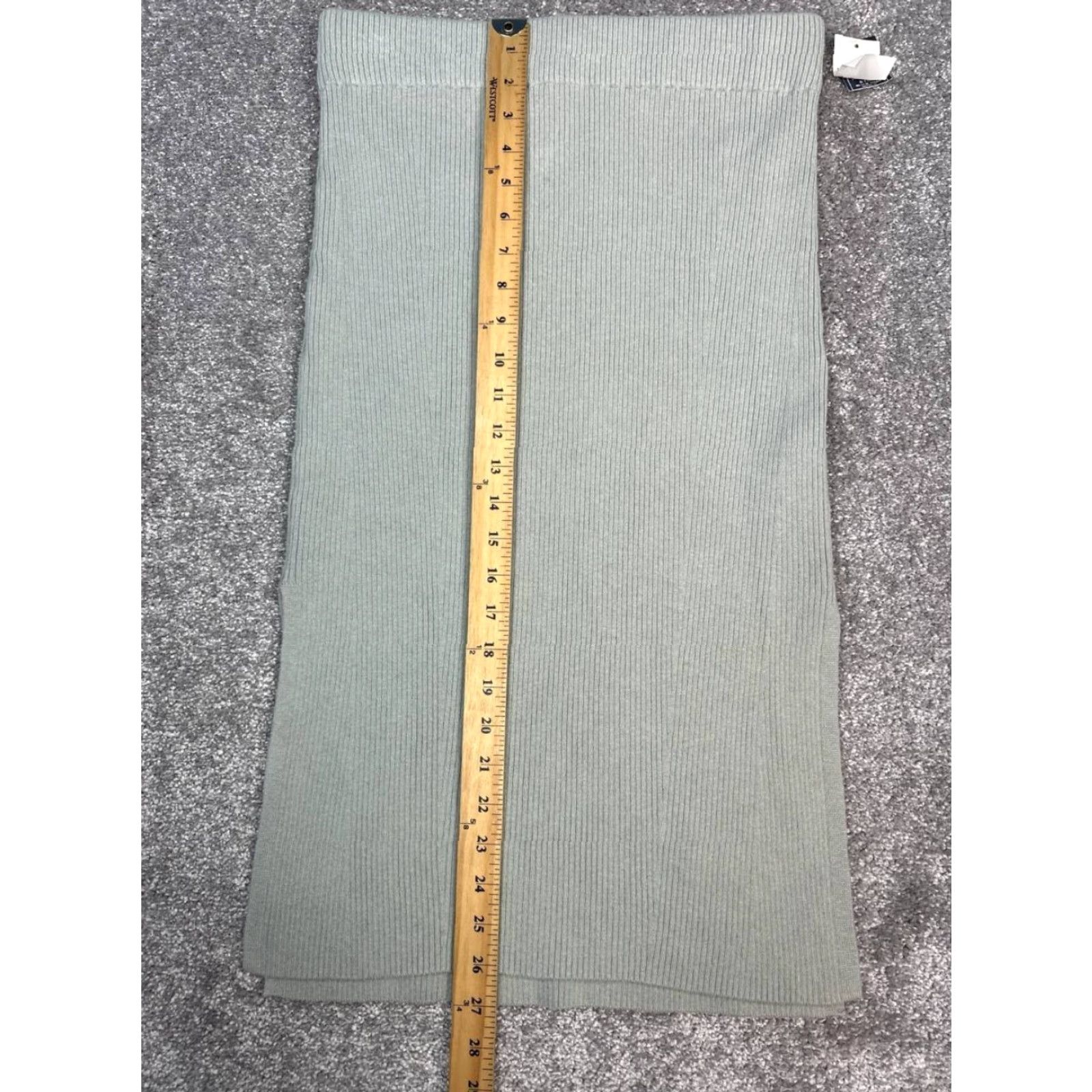 Abercrombie & Fitch Abercrombie & Fitch Ribbed Midi Skirt Womens Medium Green Stretch Side Slit New Size 32" / US 10 / IT 46 - 3 Thumbnail