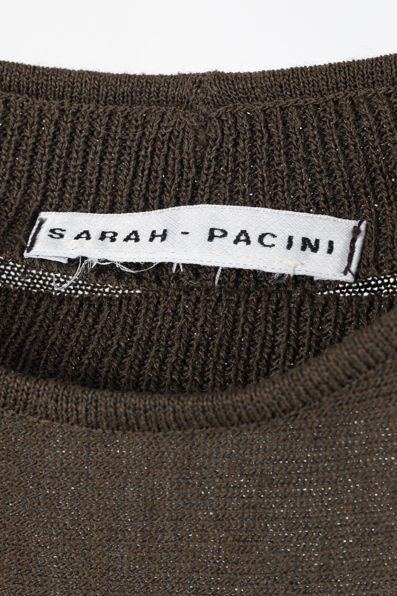Sarah Pacini Sarah Pacini Brown Knit Rib-Accent Maxi Dress Size S / US 4 / IT 40 - 4 Thumbnail