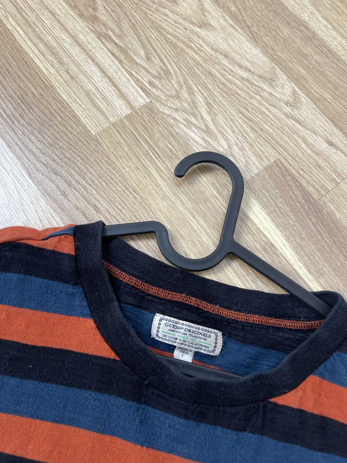 Guess × Vintage VINTAGE GUESS USA STRIPED T SHIRT L Size US L / EU 52-54 / 3 - 6 Thumbnail