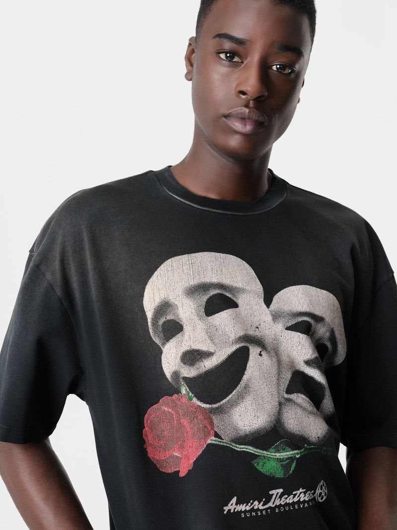 Amiri o1orln1125 Theatre Masks Oversized T-Shirt in Black Size US M / EU 48-50 / 2 - 4 Thumbnail