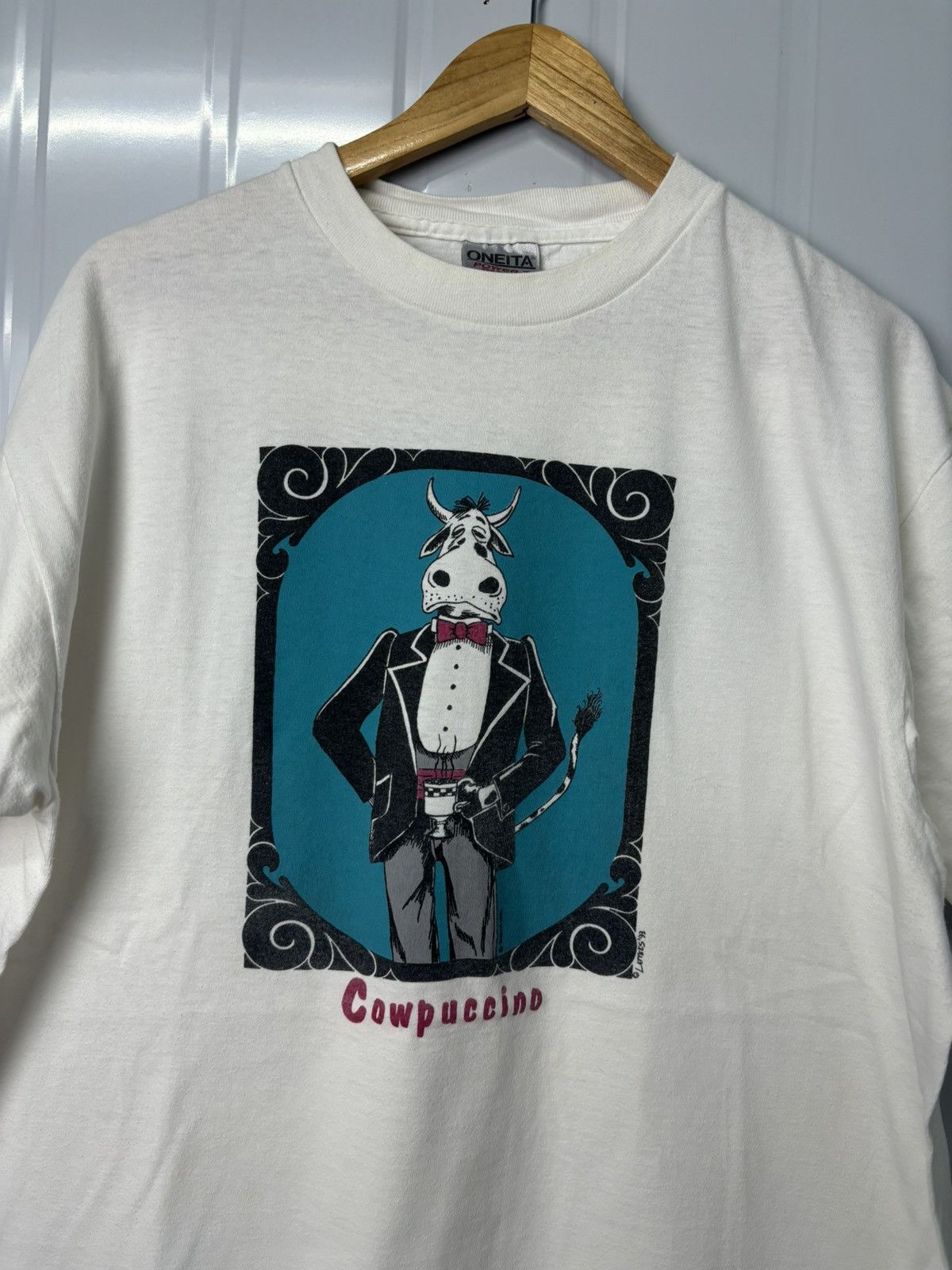 Vintage RARE! Vintage 90’s Cowpuccino Promo Art Coffee Size US XL / EU 56 / 4 - 5 Thumbnail
