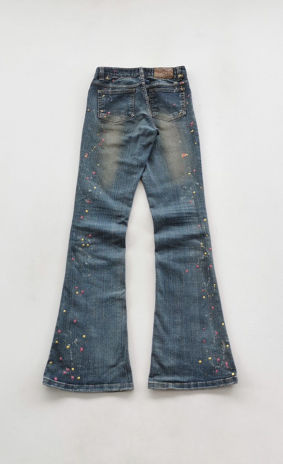 Japanese Brand Avira Pink Flare Paint Splash Denim Jeans Size 25" / US 0 / IT 36 - 7 Thumbnail