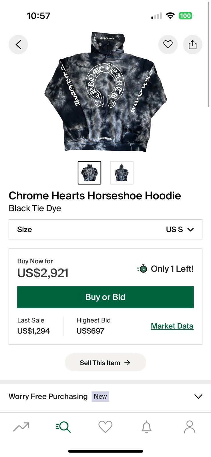 Chrome Hearts Chrome hearts tie dye hoodie Size US S / EU 44-46 / 1 - 14 Thumbnail