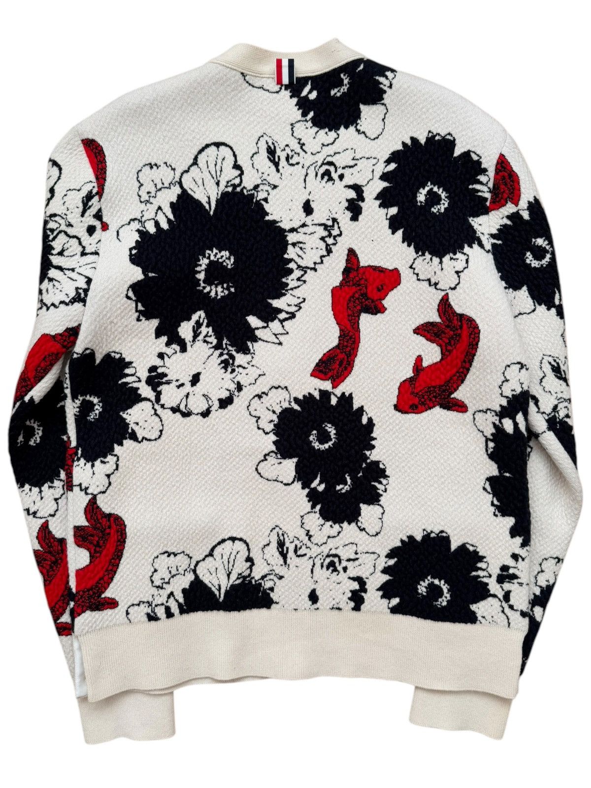 Thom Browne Textured Cashmere Koi Fish Cardigan Size US XXL / EU 58 / 5 - 2 Thumbnail