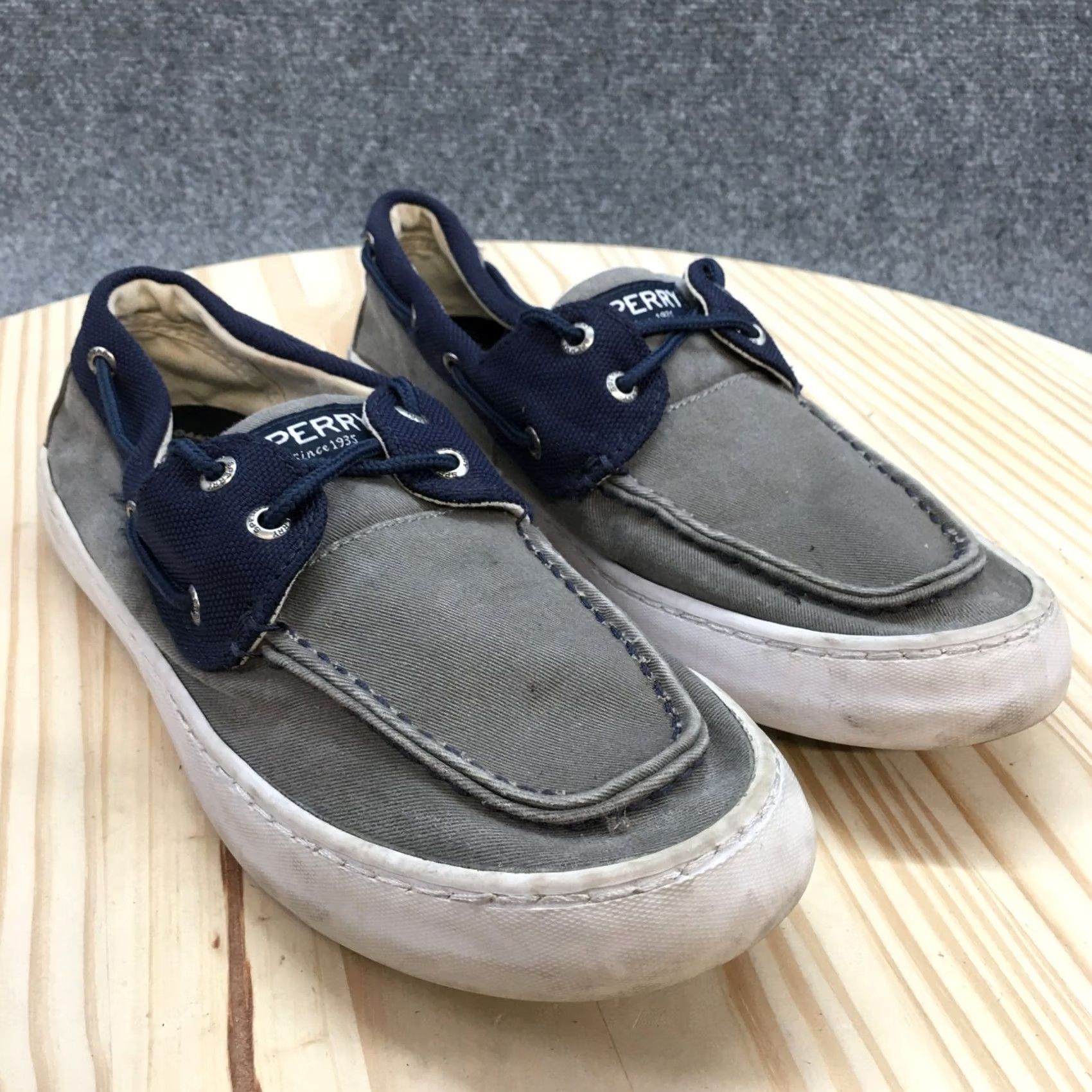 Sperry Sperry Top Sider Boat Shoes Mens 9 M Cutter 2 Eye Casual STS15303 Blue Fabric Shoes Size US M / EU 48-50 / 2 - 6 Thumbnail