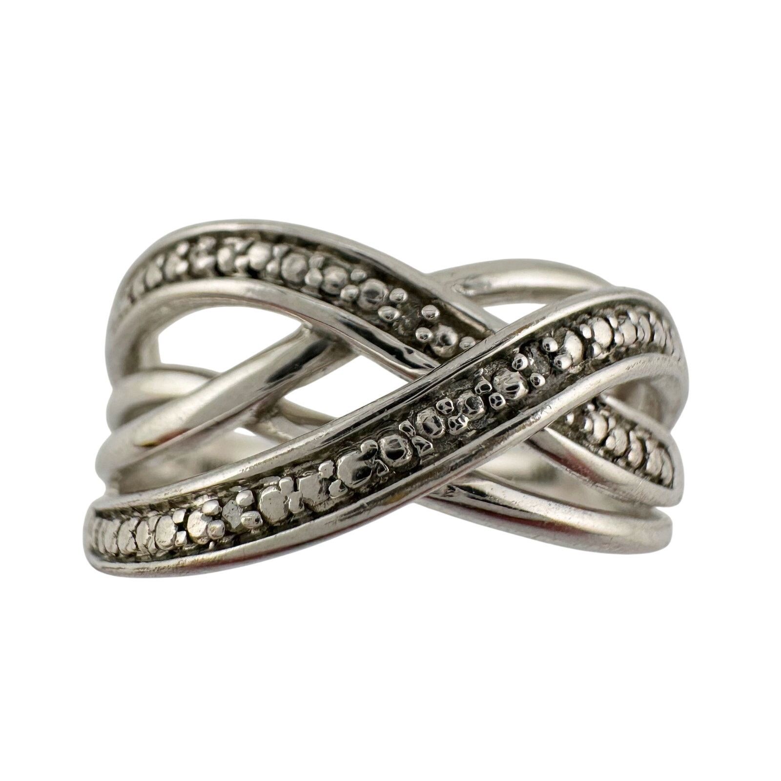 Other Beautiful Braided Strands Ring with Diamond Accent Size 7 Size ONE SIZE - 1 Thumbnail