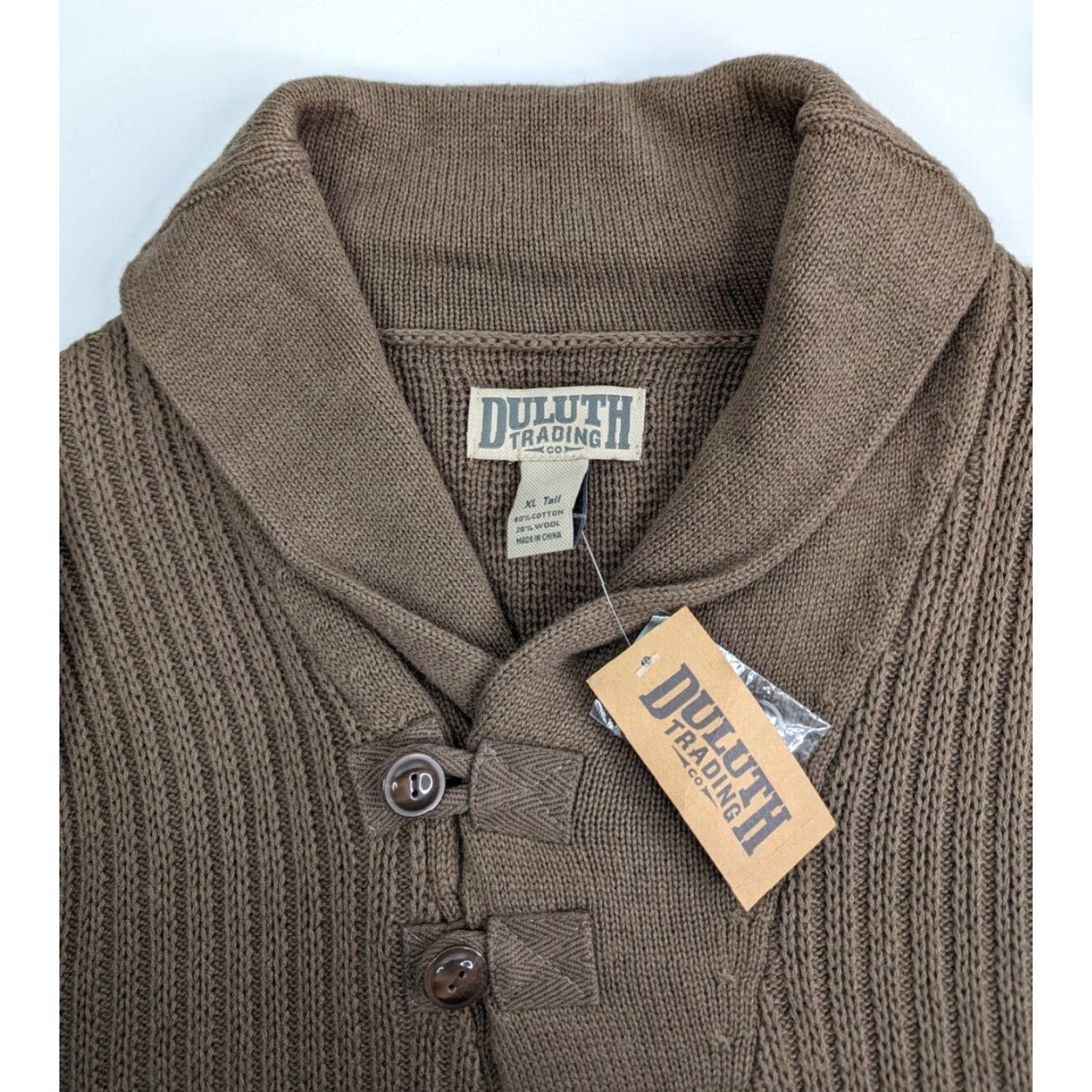Vintage Duluth Men’s High-Neck Infantry Brown Sweater XLT Cotton Wool Blend Pullover Heavyweight Knit Long Sleeve Size XLT Brown Mens 68528 Size US XL / EU 56 / 4 - 7 Thumbnail
