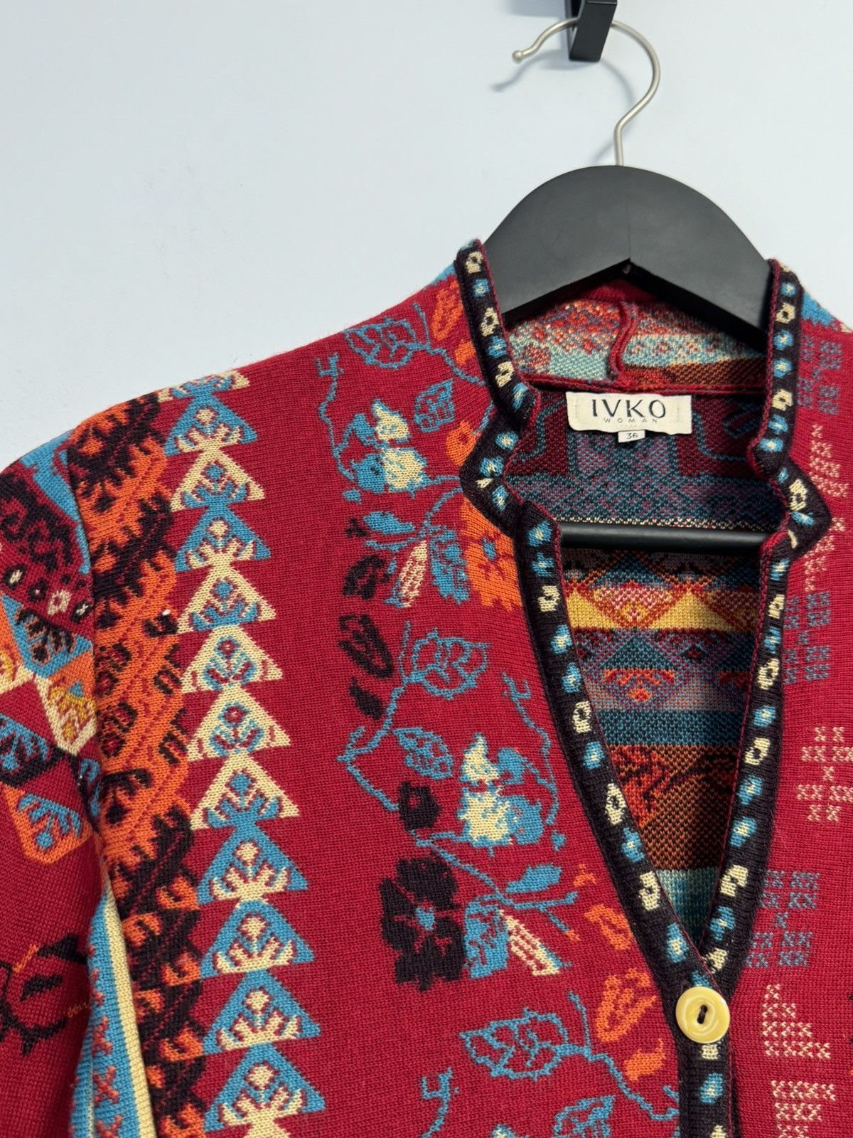 Other IVKO Colorful Knit Cardigan Ethnic Pattern Boho Wool Blend Size XS / US 0-2 / IT 36-38 - 5 Thumbnail