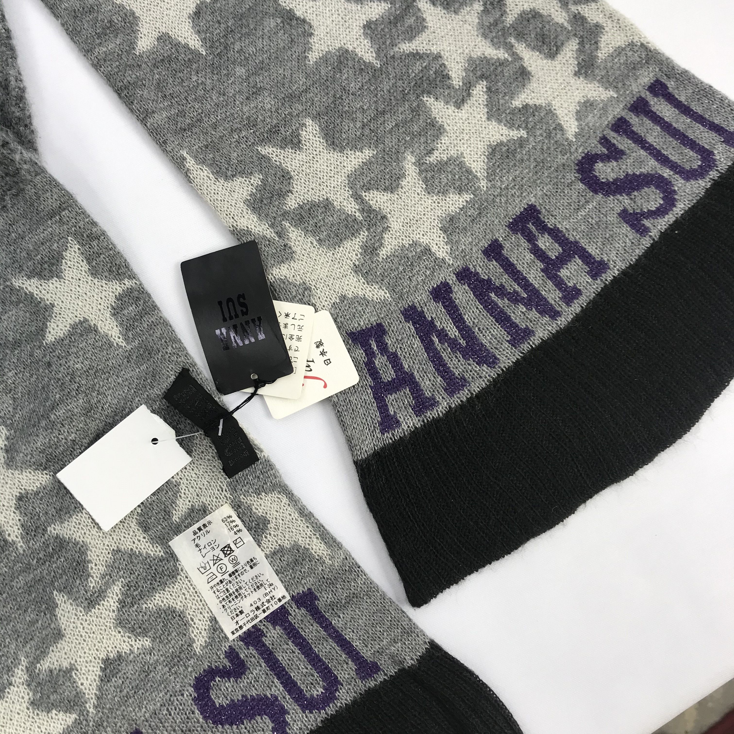 Anna Sui Vintage Wool Scarf Winter Scarves 56789 Size ONE SIZE - 4 Thumbnail